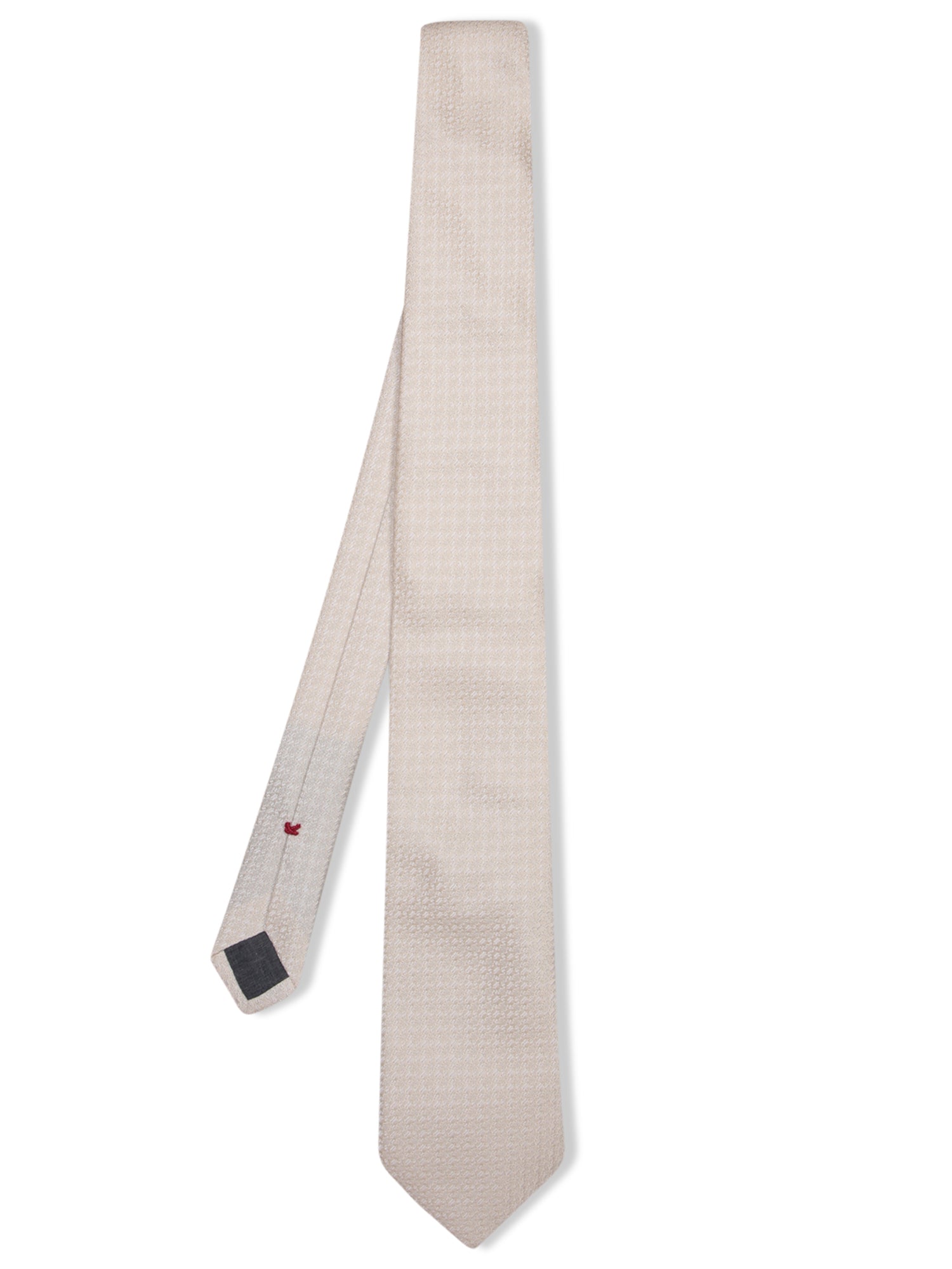 BRUNELLO CUCINELLI 자카드 micropattern 크림 타이