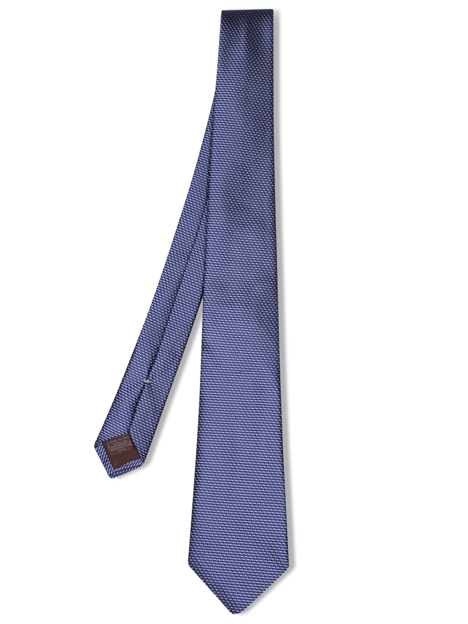 CANALI 지그 재그 패턴 라이트 bluedark 블루 타이