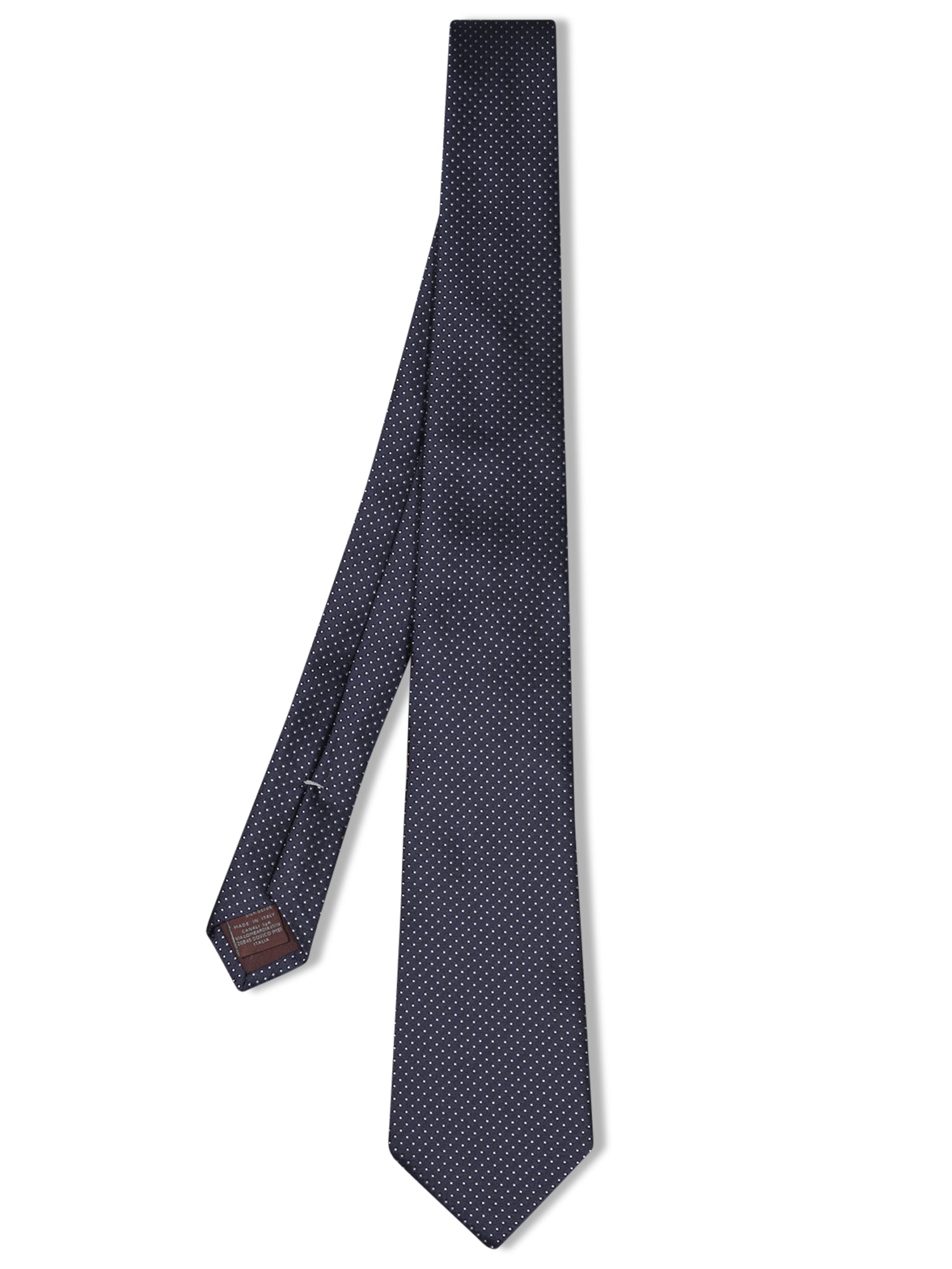 CANALI 마이크로 폴카 도트 whiteblue 타이