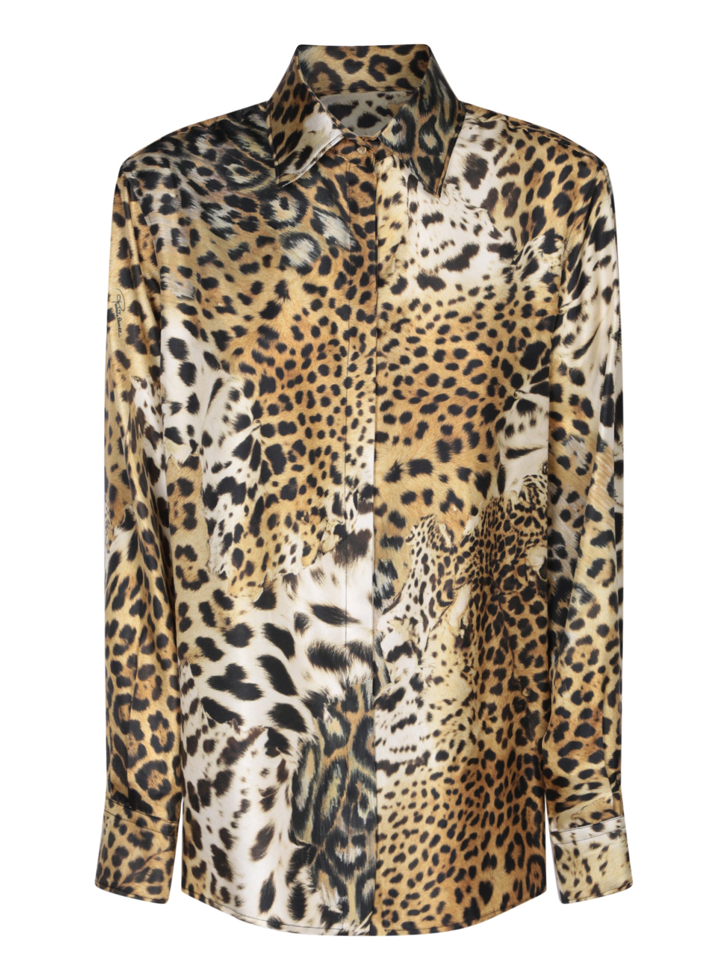 ROBERTO CAVALLI Jaguar 스킨 프린트 셔츠
