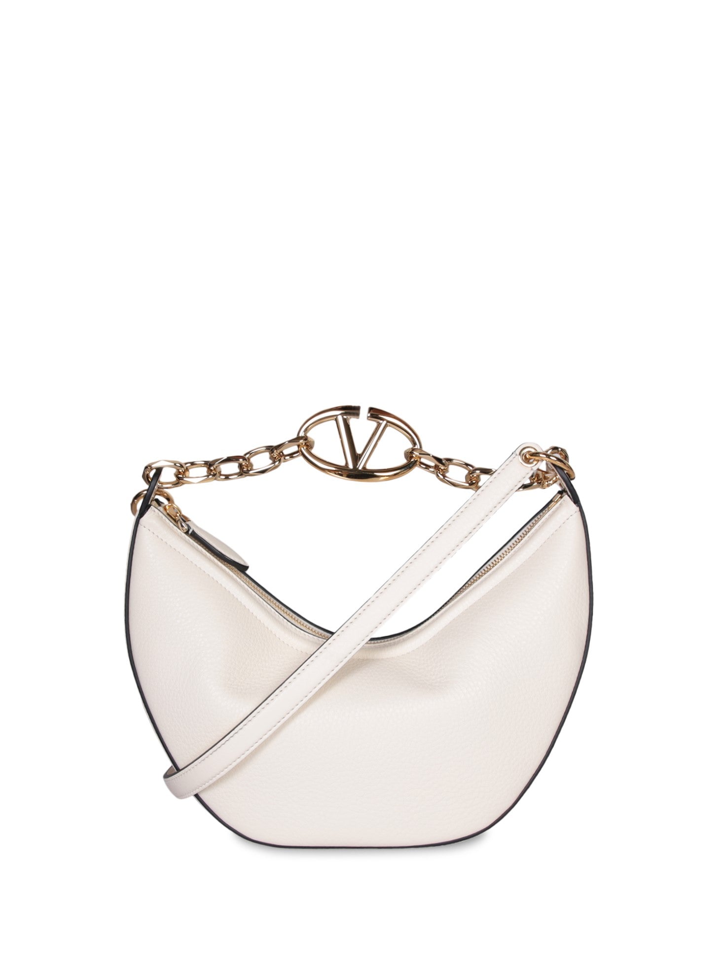 VALENTINO 호보 브이로고 문 블랙 백