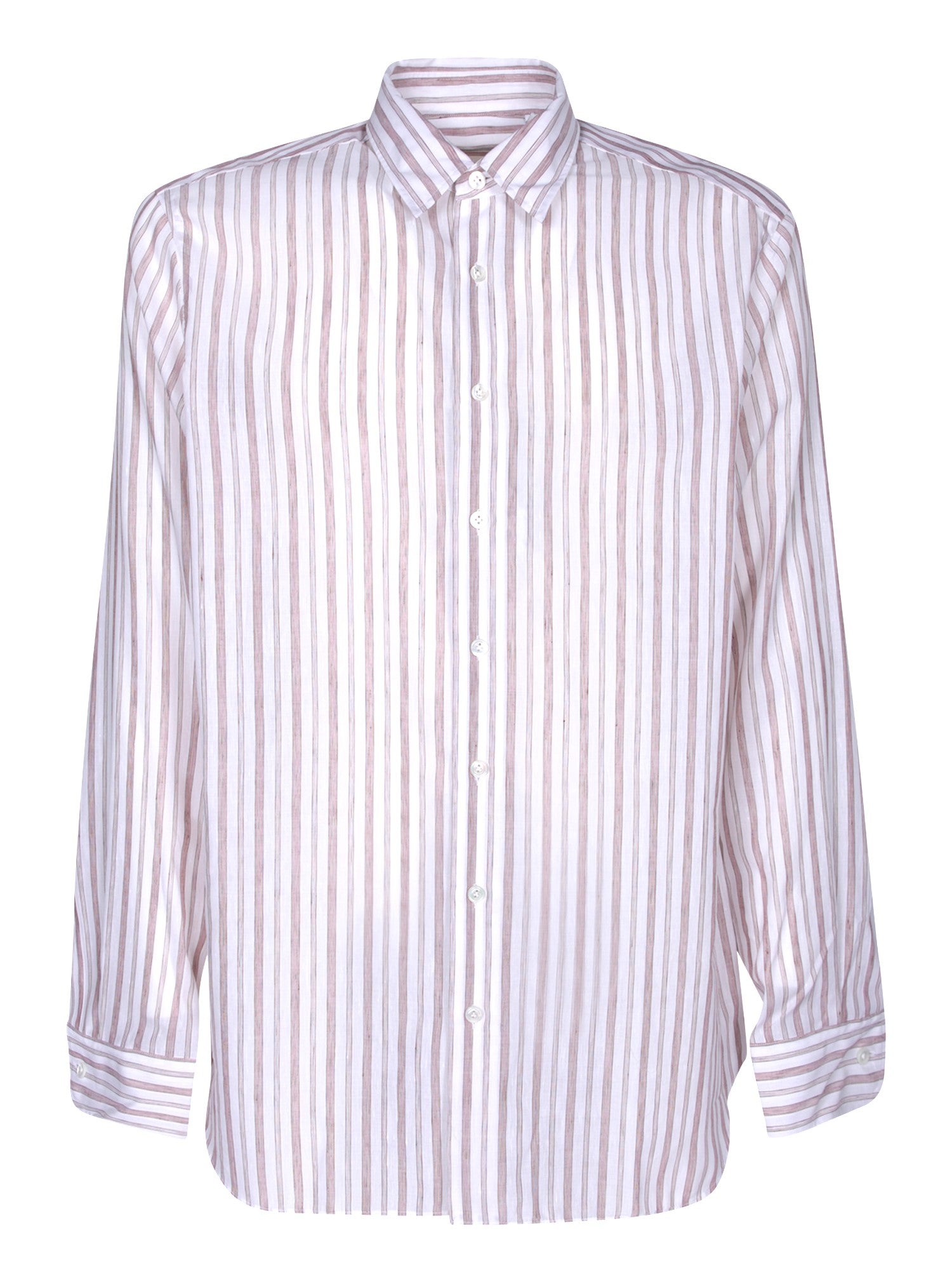 LARDINI Ted 스트라이프 brownwhite 셔츠