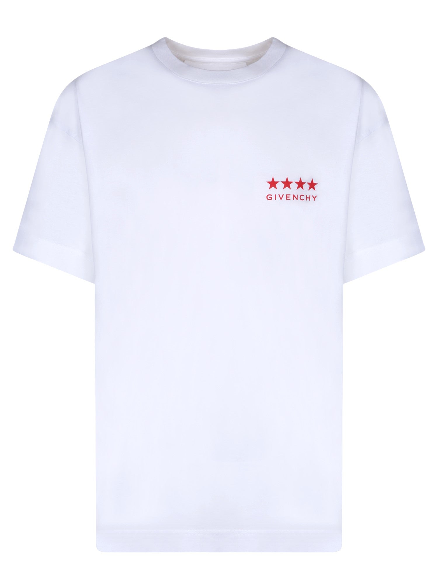GIVENCHY 스타 로고 화이트 티셔츠