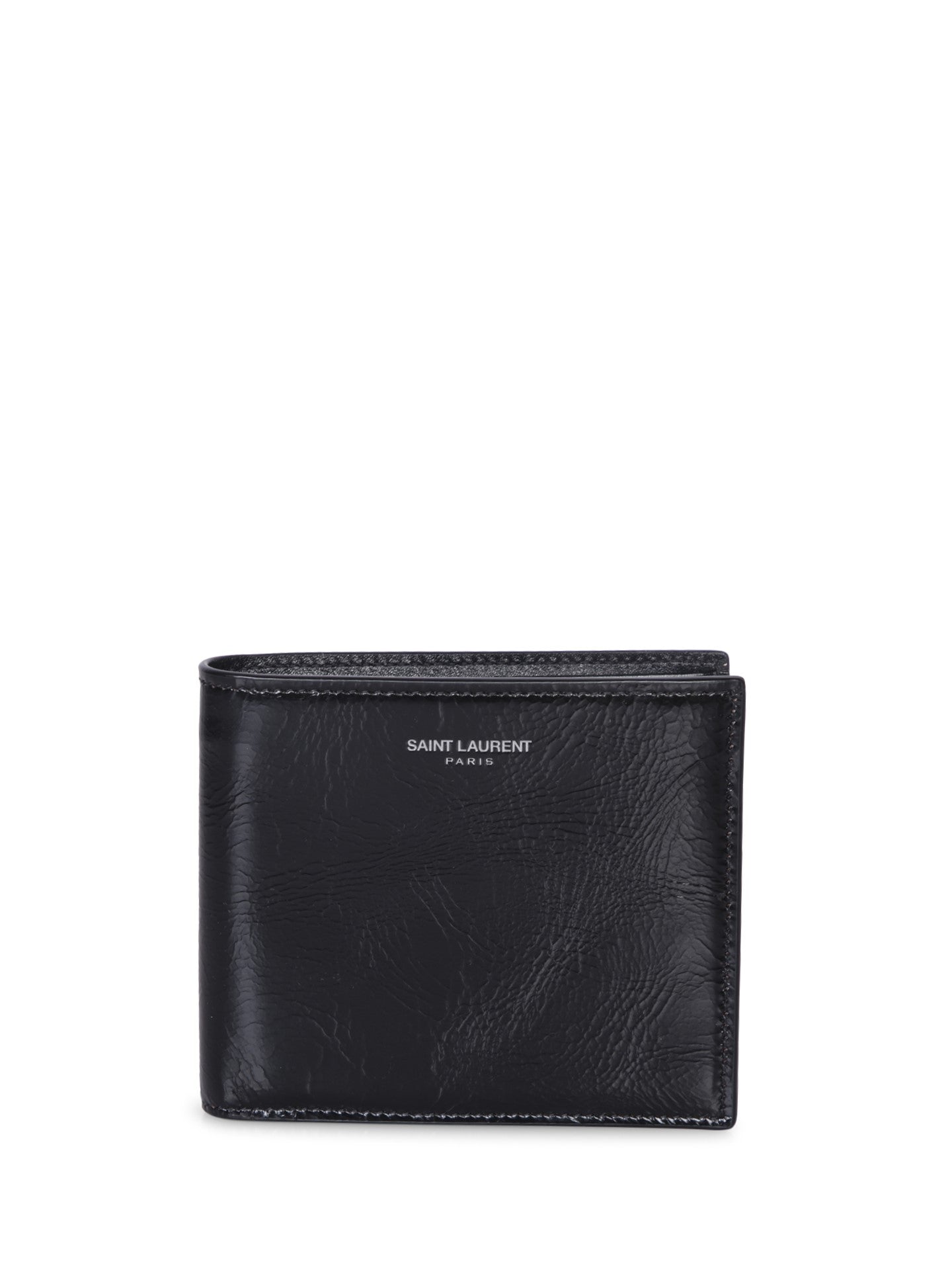 SAINT LAURENT 레터링 로고 블랙 지갑