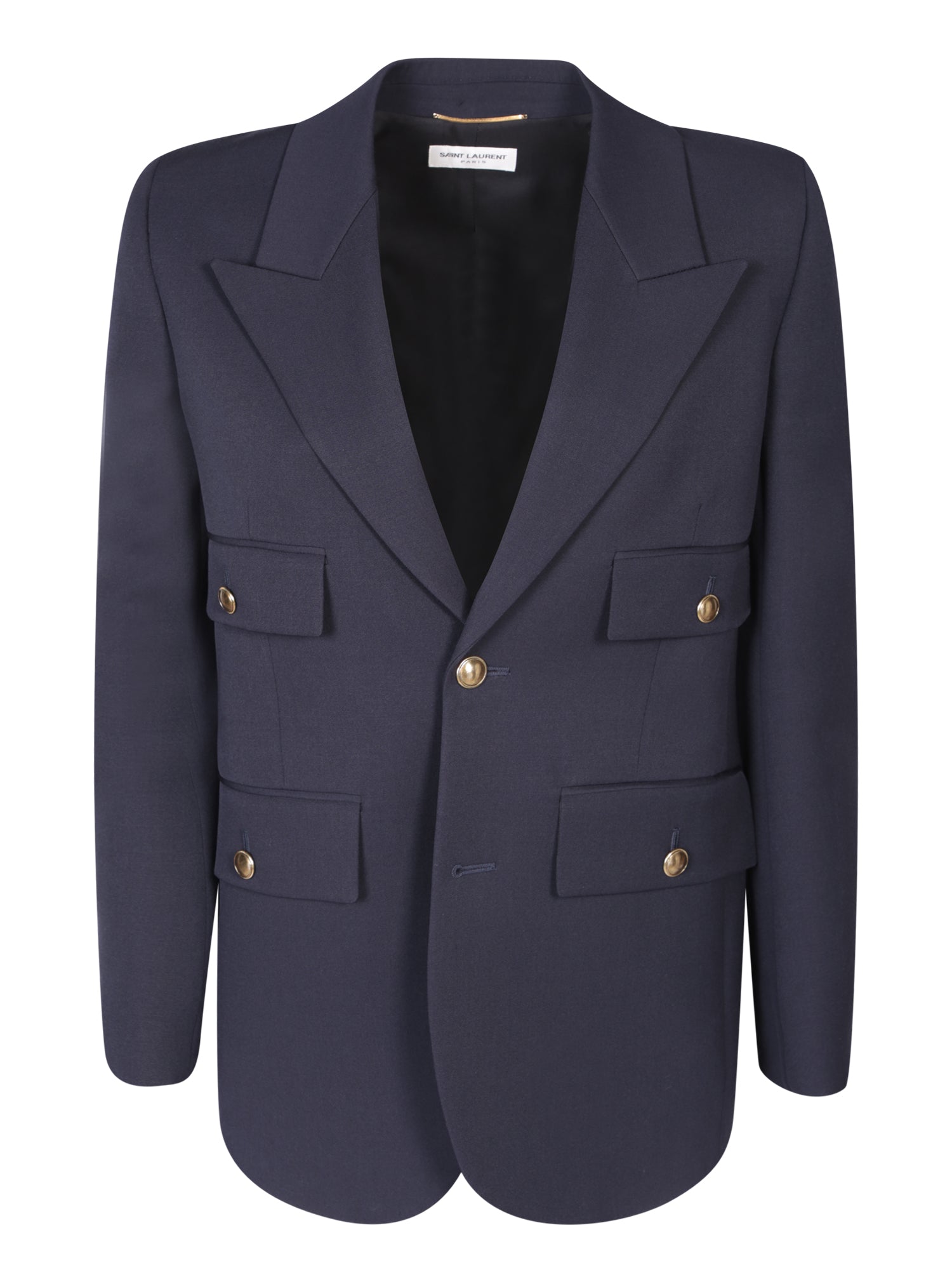 SAINT LAURENT 싱글 브레스티드 블루 자켓