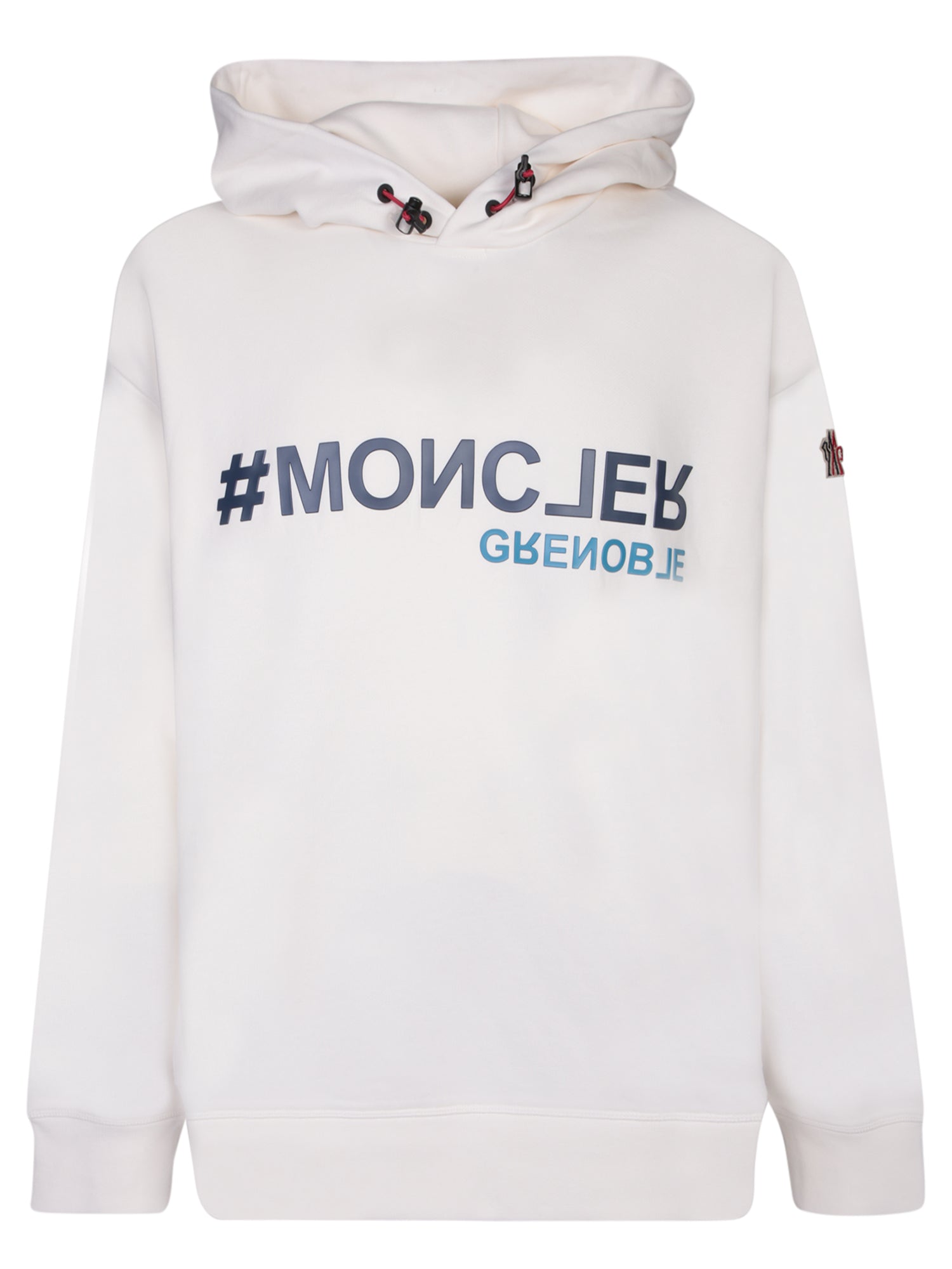 MONCLER GRENOBLE 맥시 로고 화이트 후드