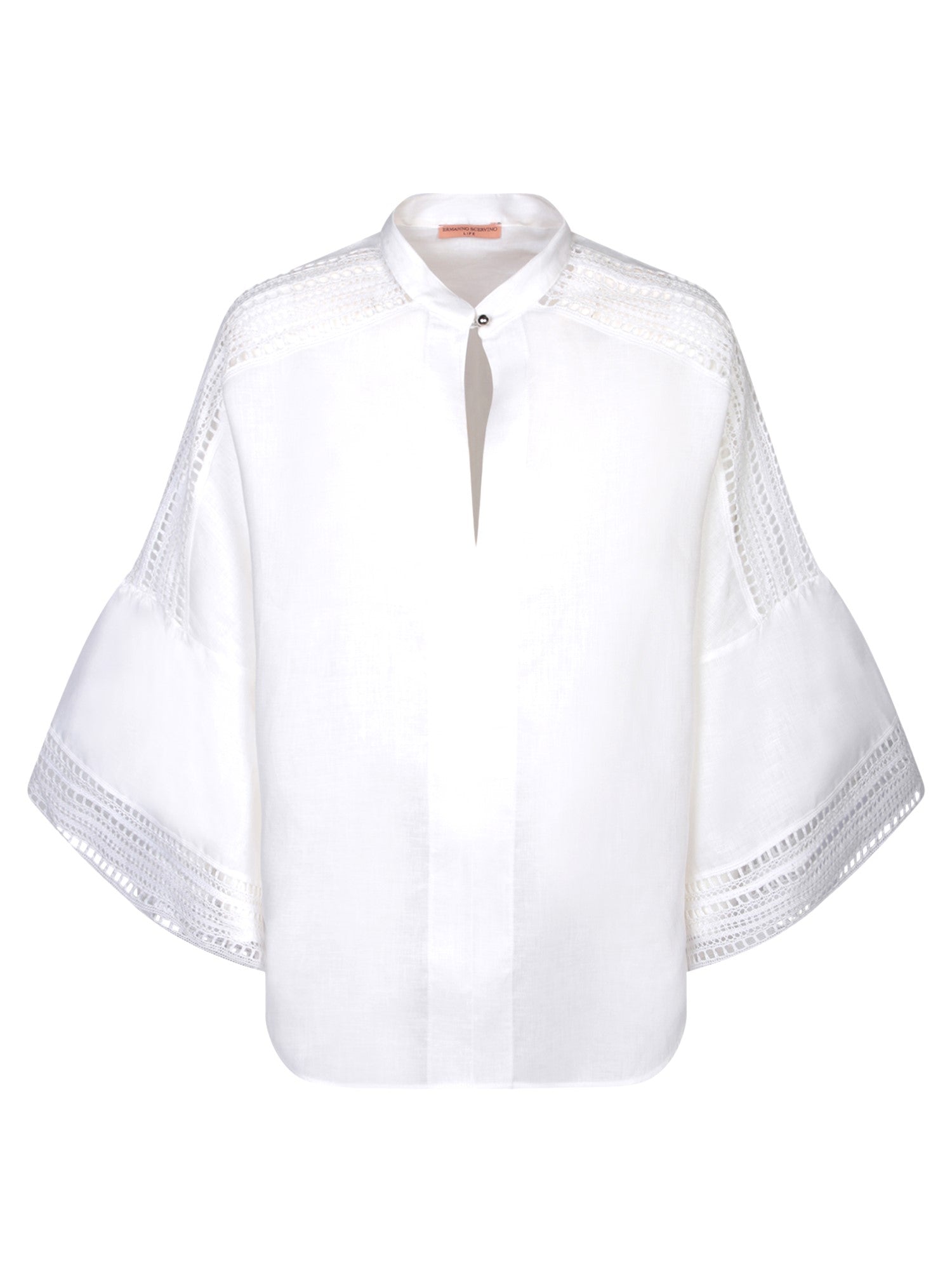 ERMANNO SCERVINO Ermanno Scervino 자수 화이트 린넨 블라우스