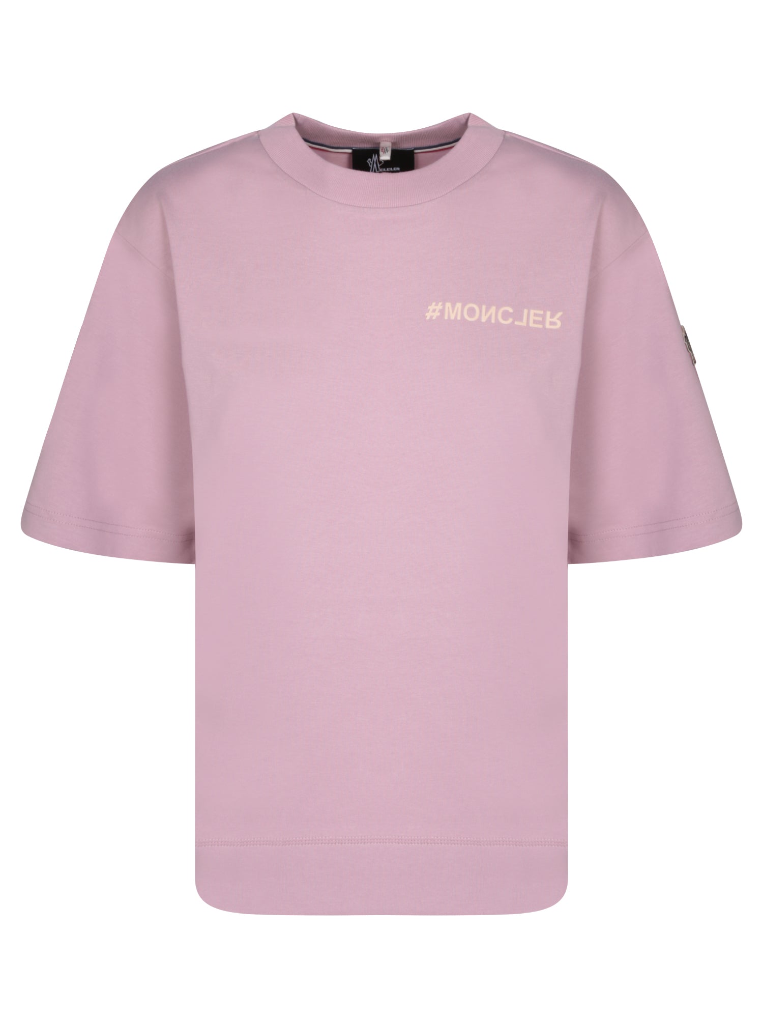 MONCLER GRENOBLE 로고 티셔츠 in 핑크