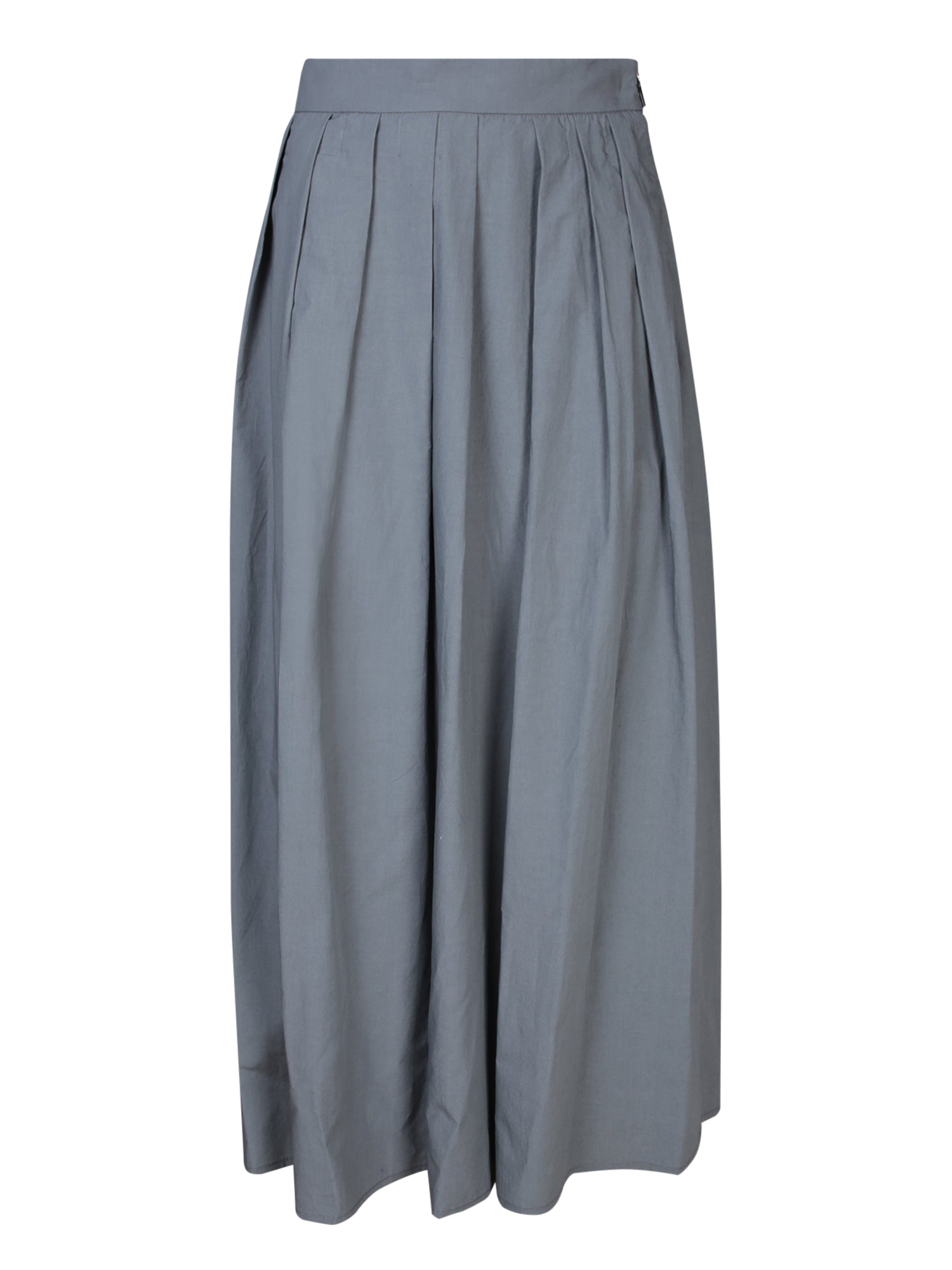 MOORER Moorer Ryanne 라이트 그레이 CottonLinen 미디 스커트