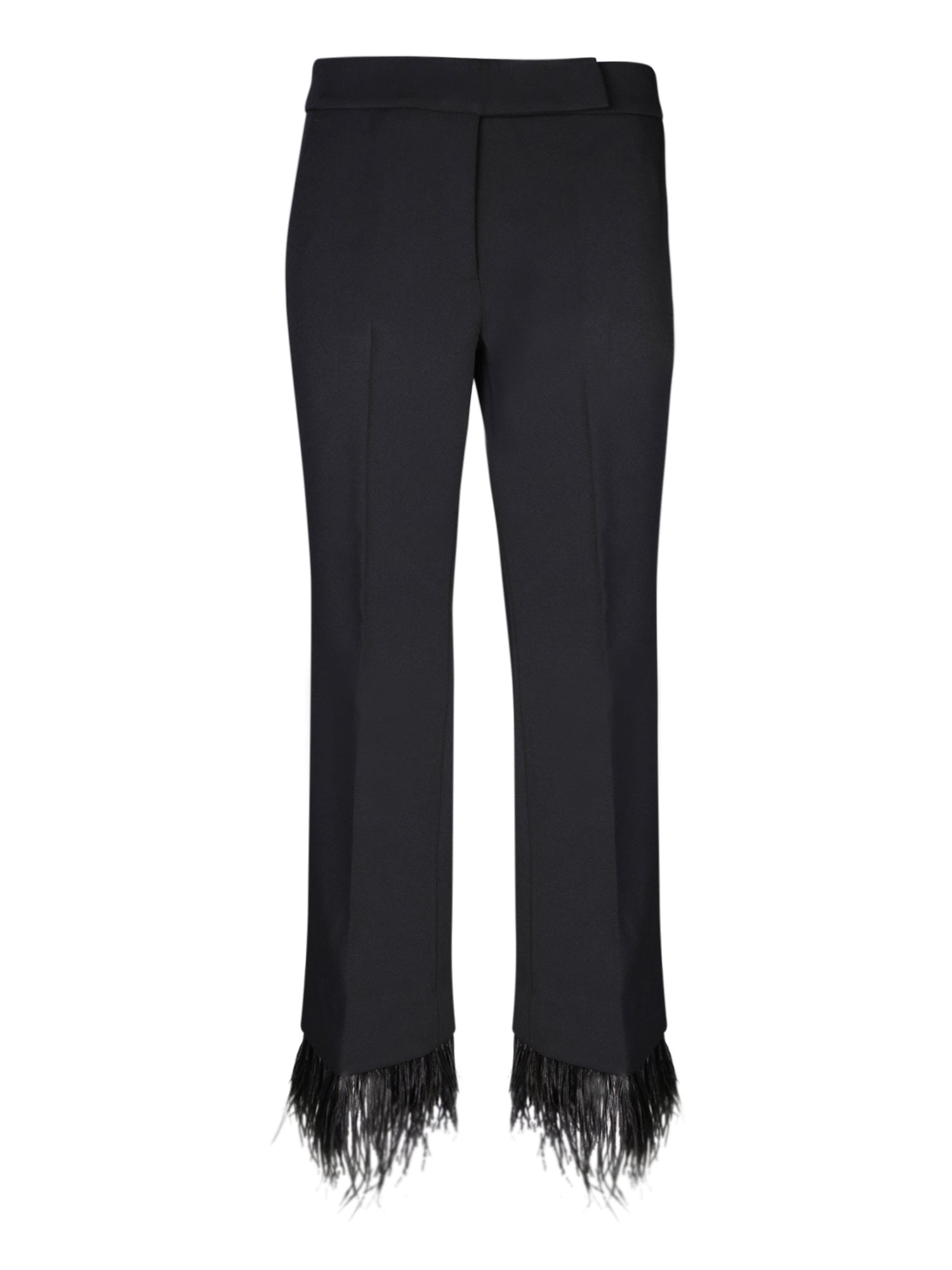 MICHAEL KORS MICHAEL KORS 블랙 FeatherTrimmed 크롭 플레어 트라우저