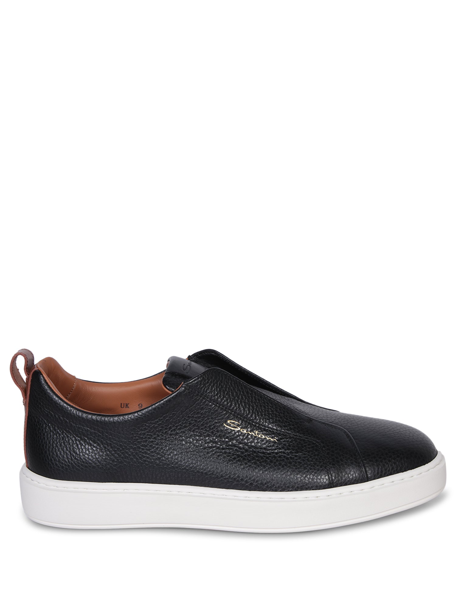 SANTONI Victor 레더 슬립온 블랙 스니커즈