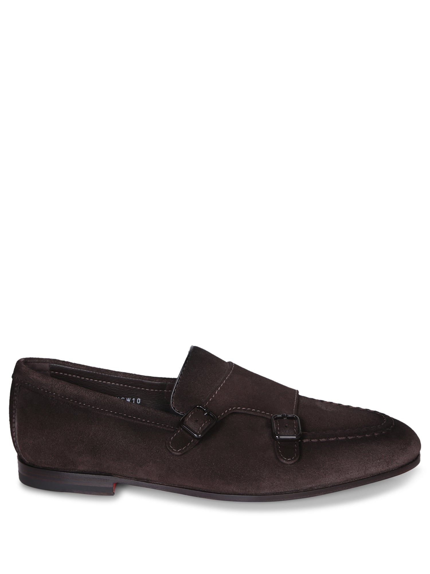 SANTONI 브라운 스웨이드 로퍼 Monkstrap Dong TDM