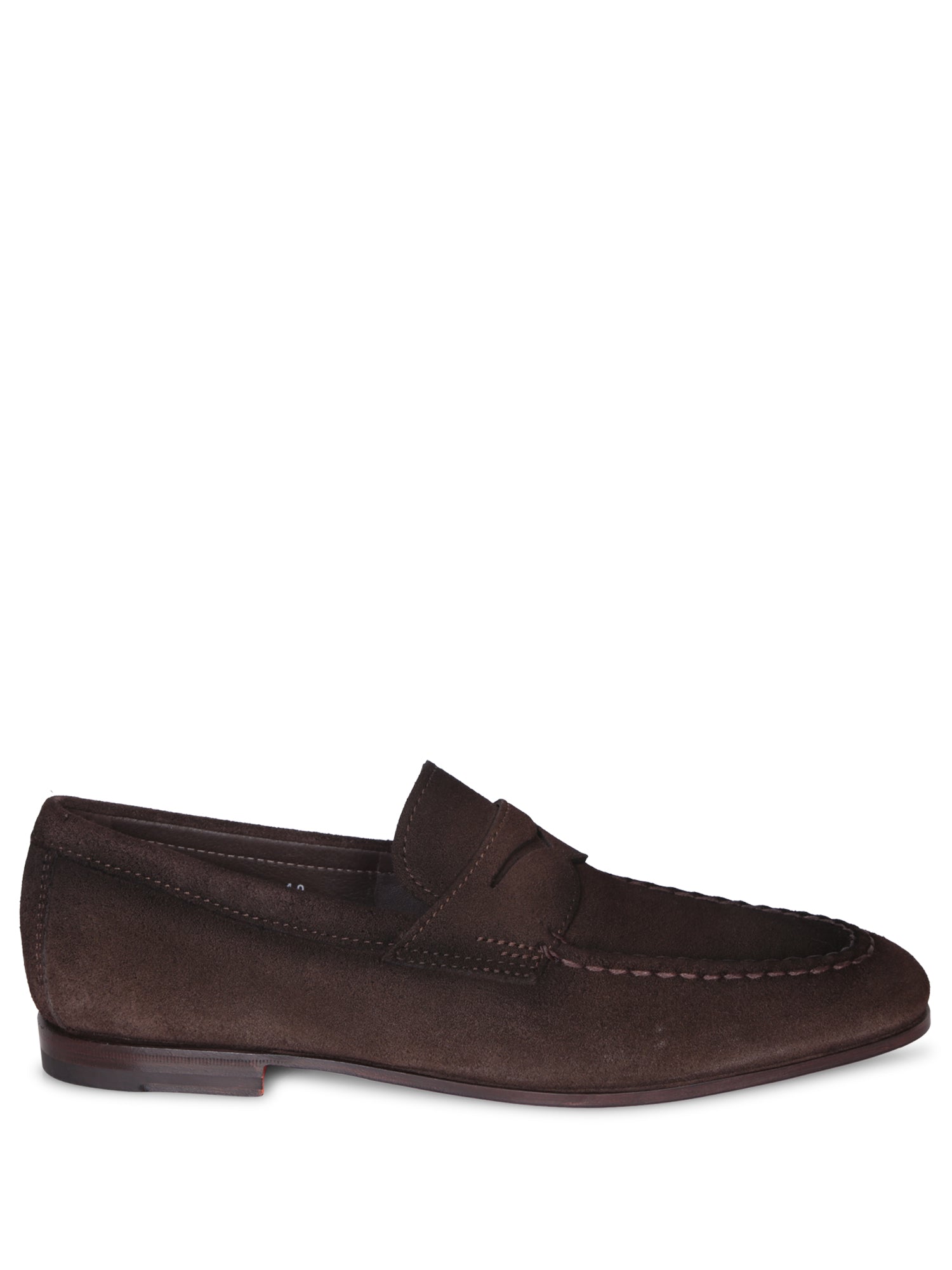SANTONI 브라운 TDM 스웨이드 로퍼