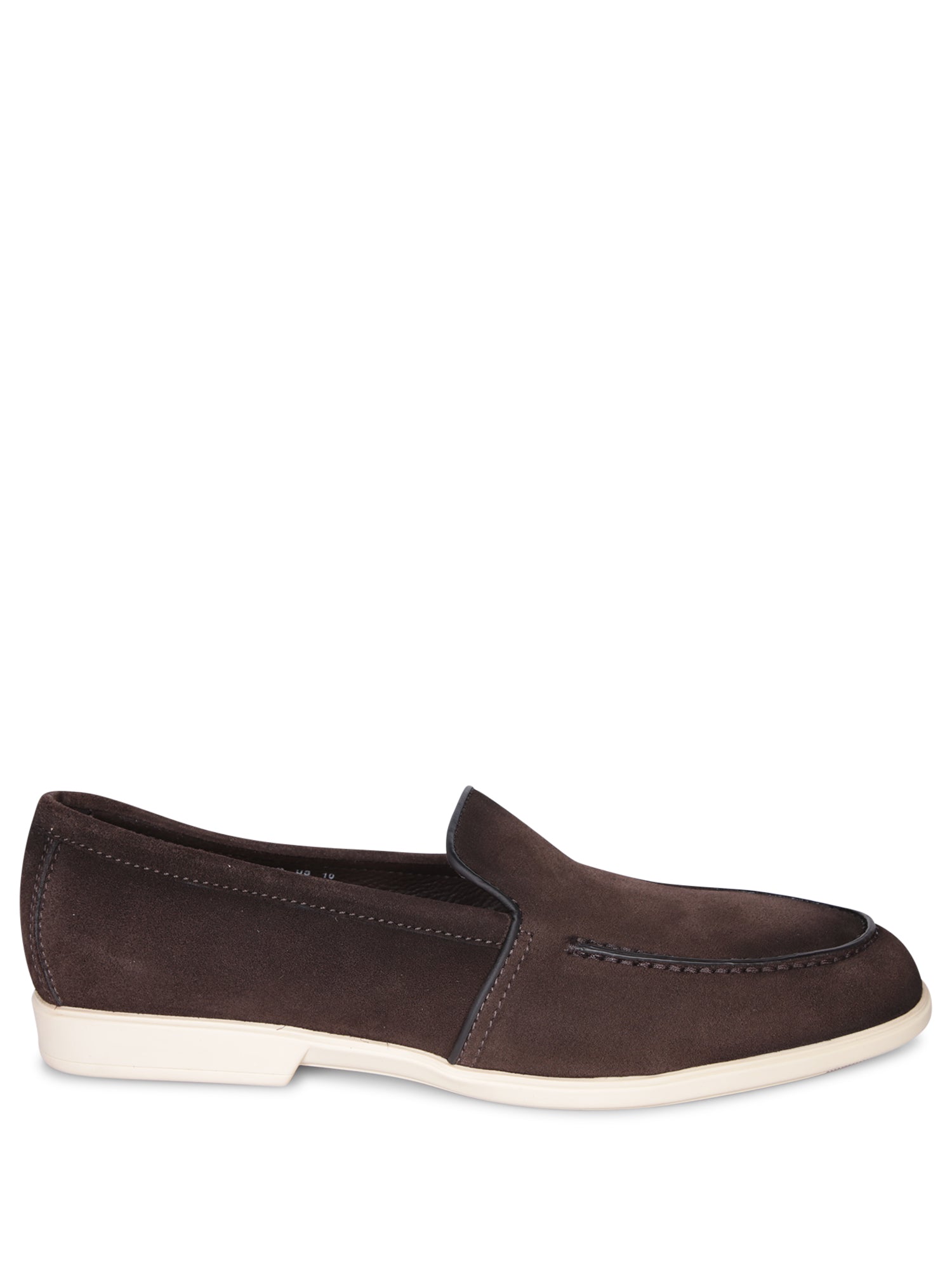 SANTONI Malibu 러버 스웨이드 로퍼 in 브라운