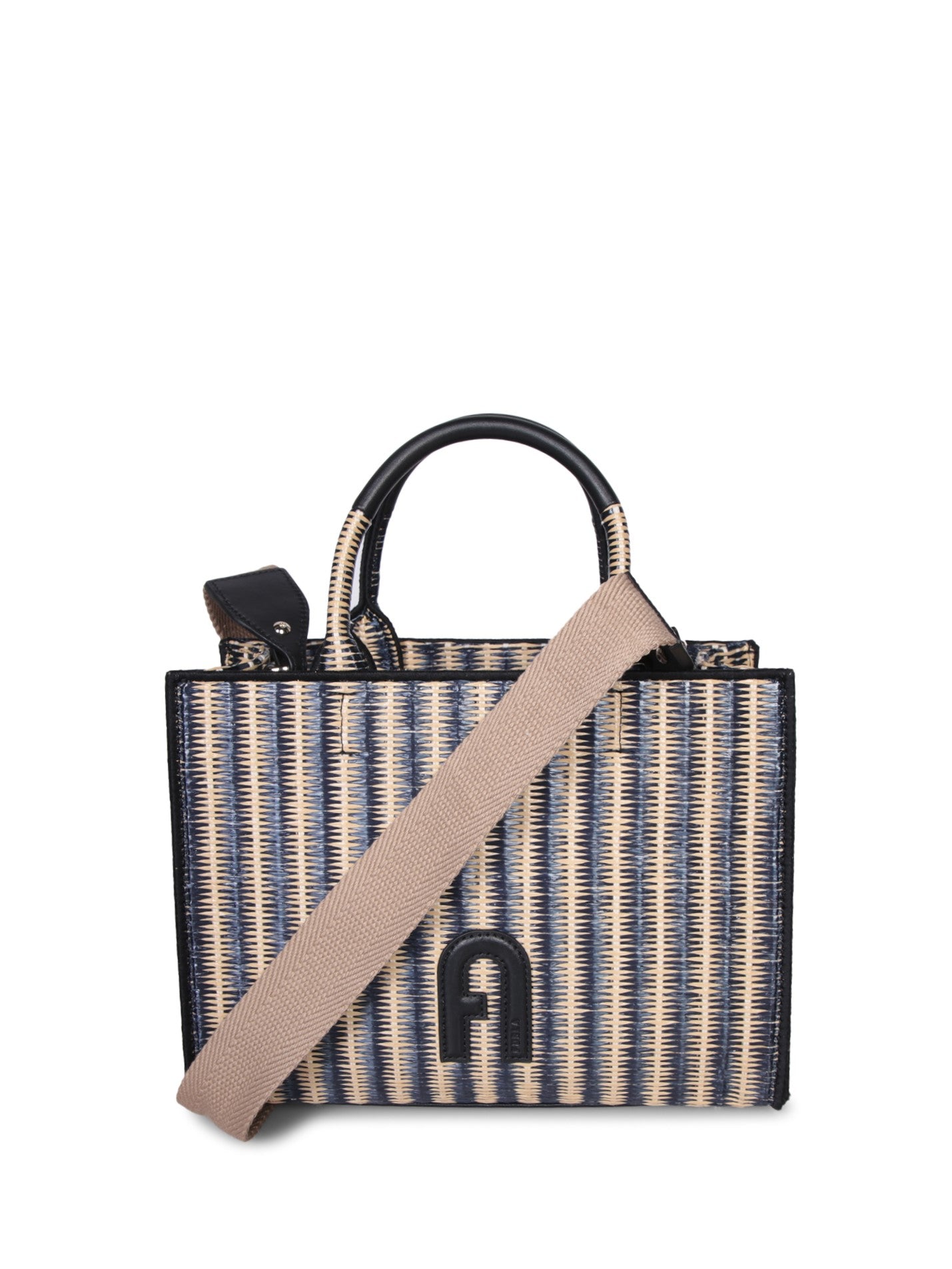FURLA FURLA Opportunity 블랙 라피아 레더 백