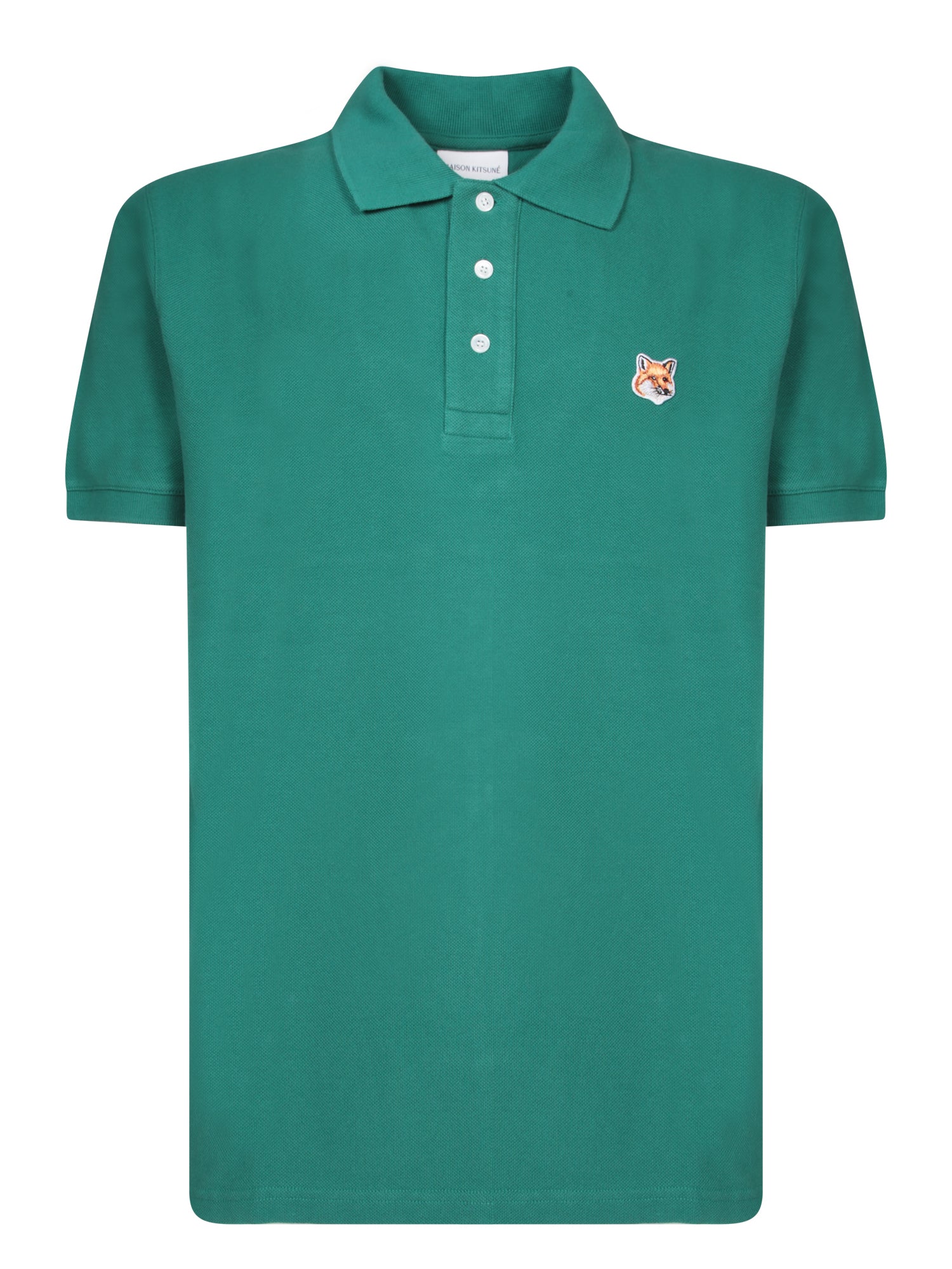 MAISON KITSUNE Fox Head 그린 폴로 셔츠