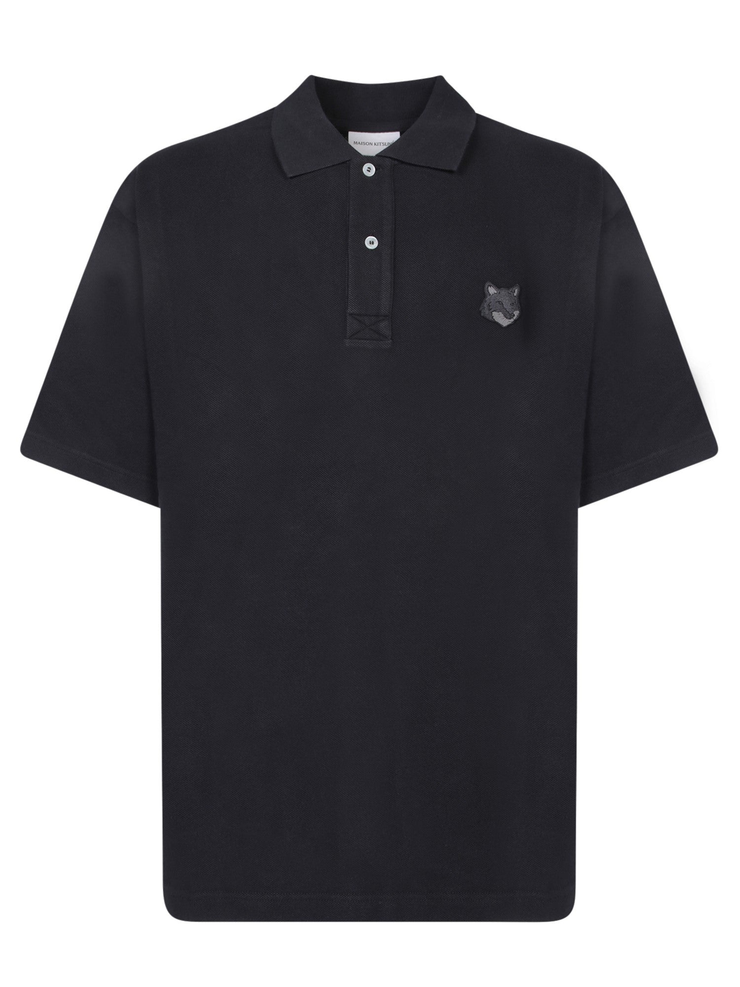 MAISON KITSUNE Bold Fox Head 블랙 폴로 셔츠