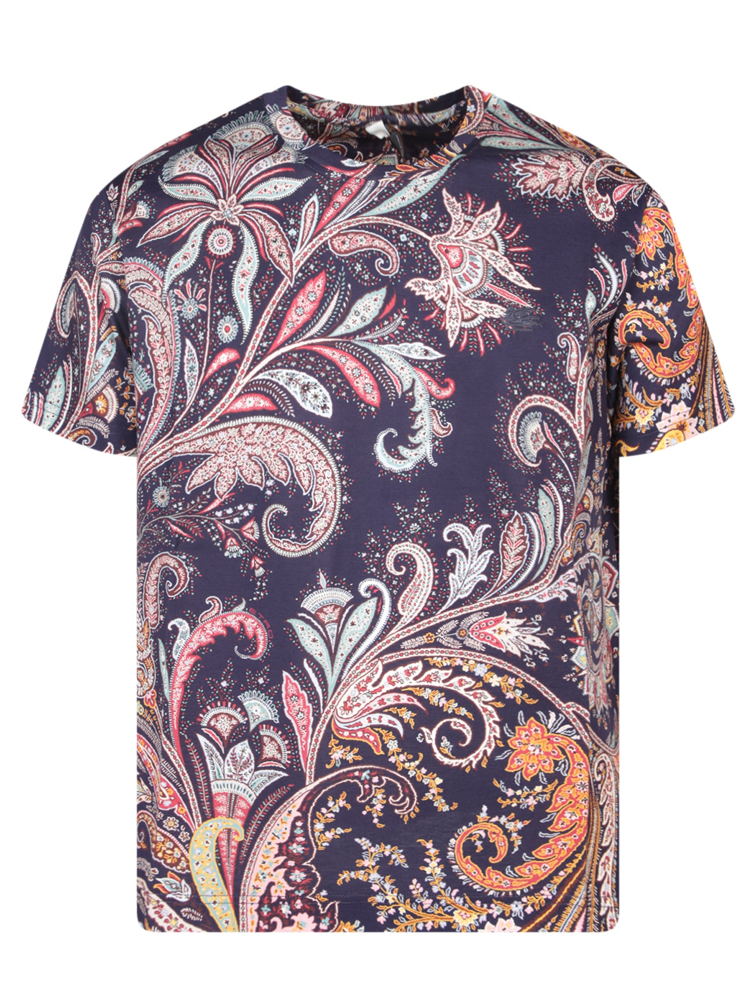 ETRO Allover 페이즐리 다크 블루 티셔츠