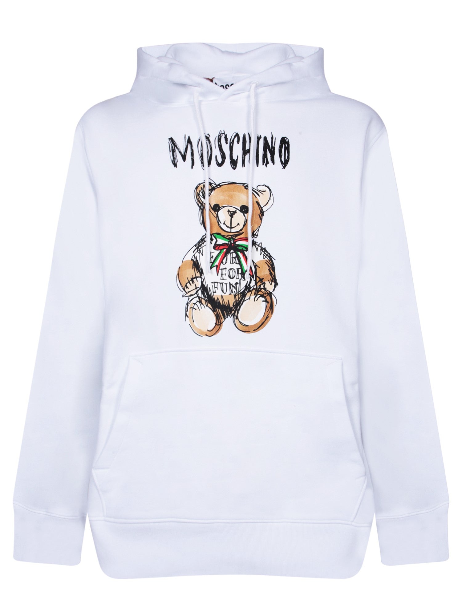 MOSCHINO 로고 Bear 화이트 후드