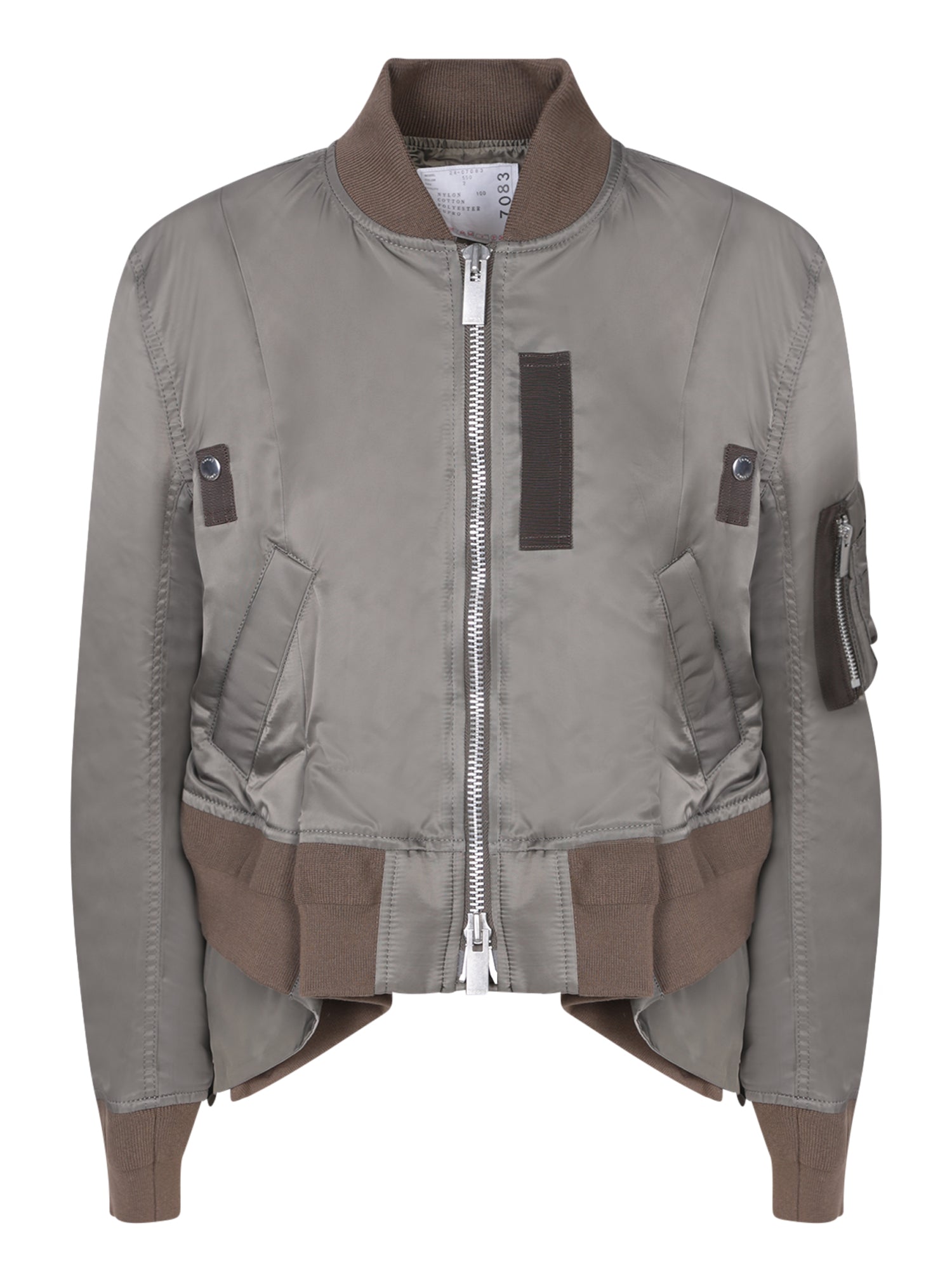 SACAI 토프 비대칭 나일론 봄버
