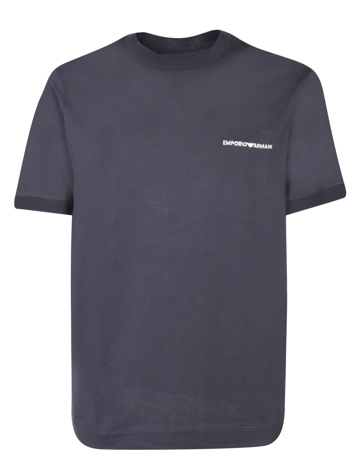 EMPORIO ARMANI 마이크로 로고 블루 티셔츠
