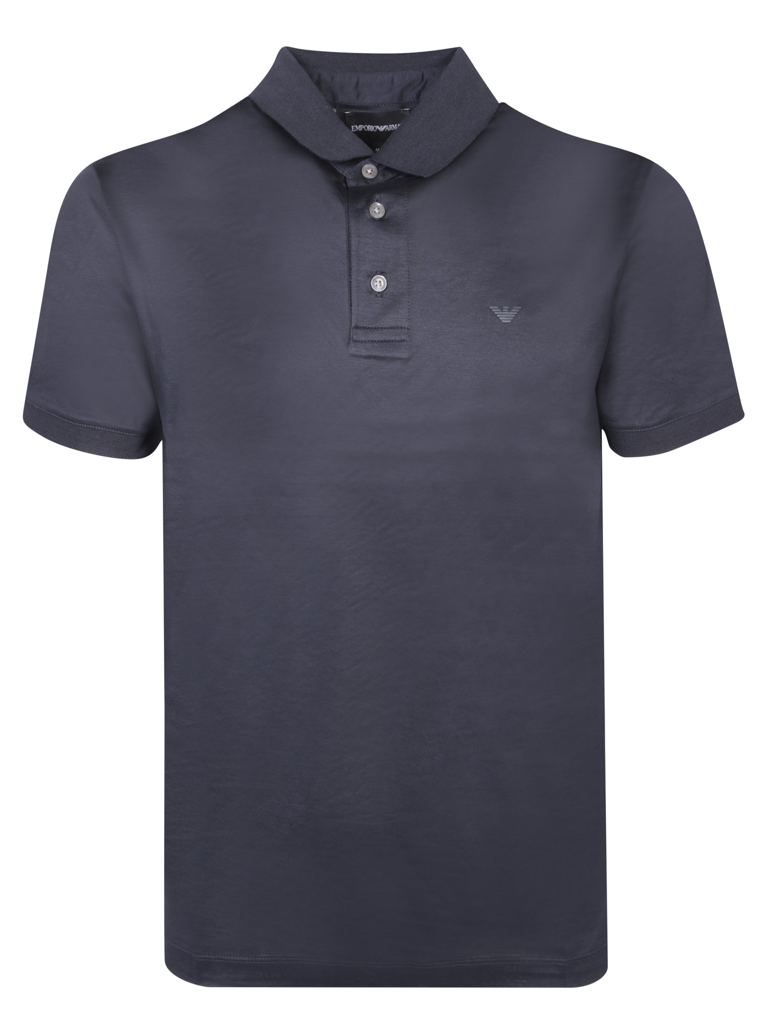 EMPORIO ARMANI 마이크로 로고 블루 폴로 셔츠