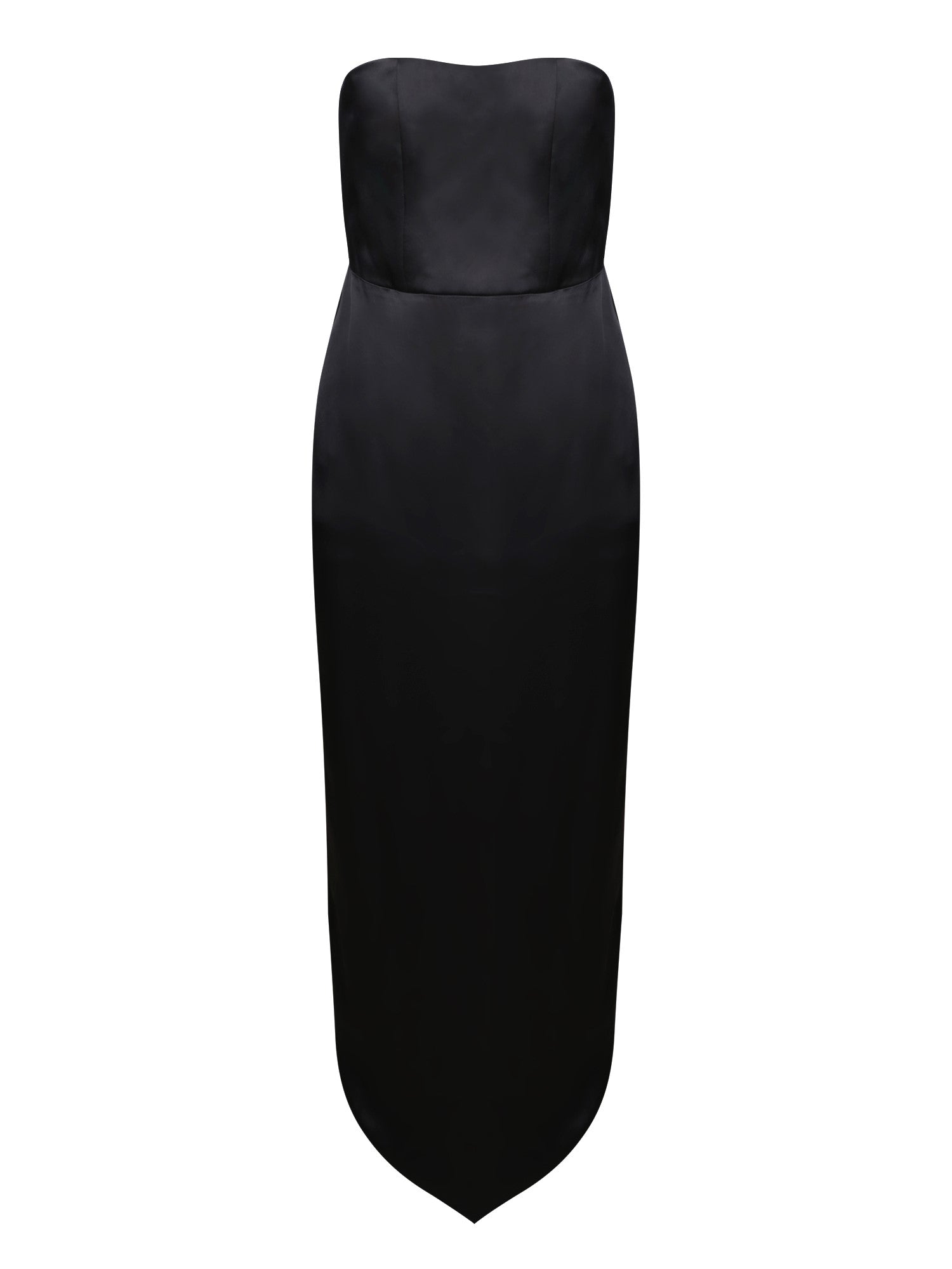 ALICE  OLIVIA 블랙 샤틴 롱 드레스 Alice  Olivia