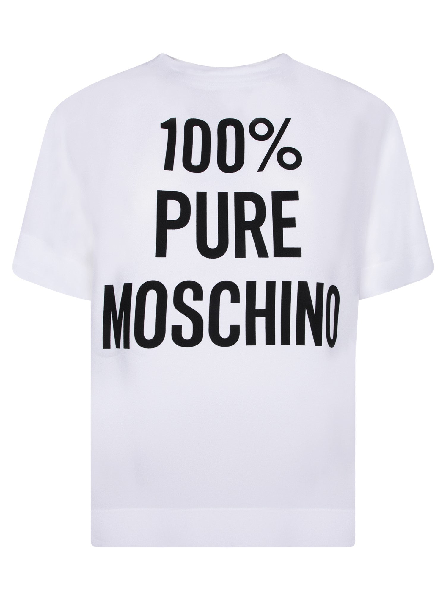MOSCHINO 샤틴 Enverse 티셔츠 블랙 and 화이트