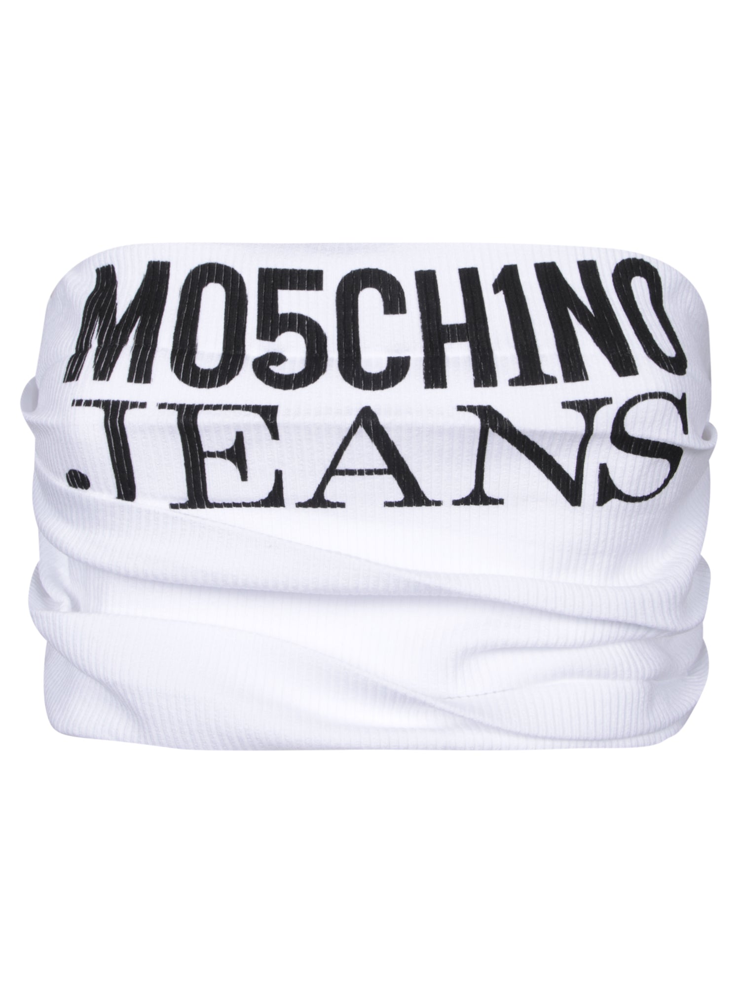 MOSCHINO 진 로고 방도 탑 화이트