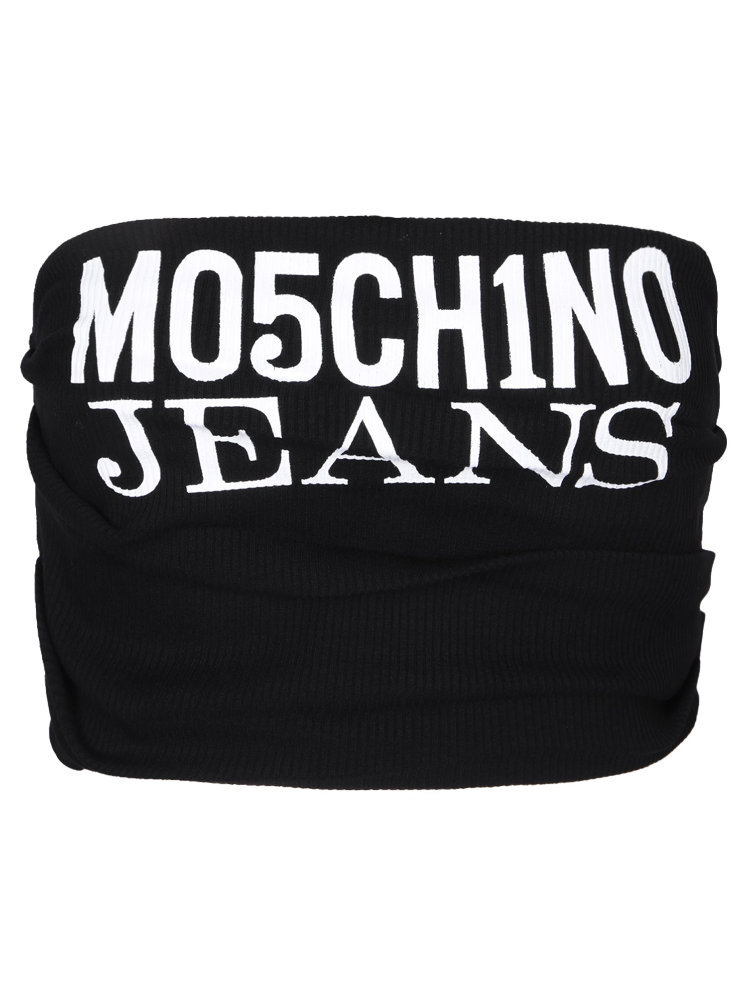 MOSCHINO 진 블랙 로고 방도 탑