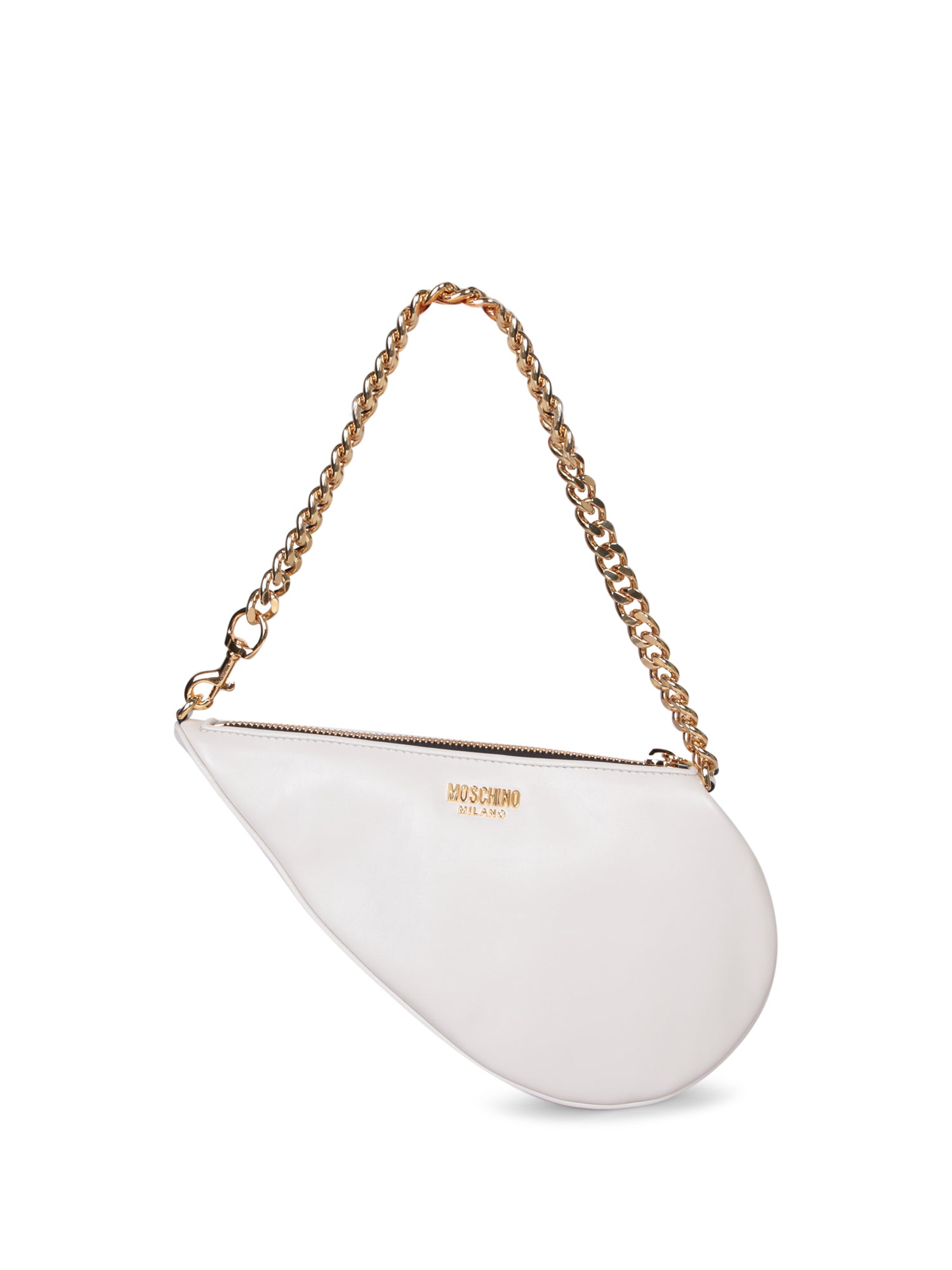 MOSCHINO 화이트 레더 숄더 백