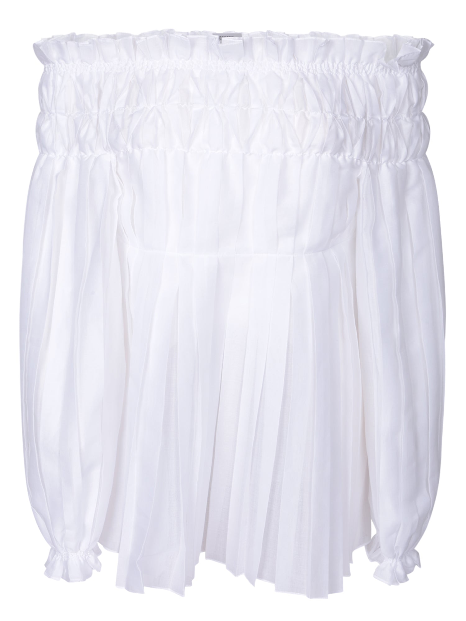 ALBERTA FERRETTI 화이트 드레이프 오간자 블라우스