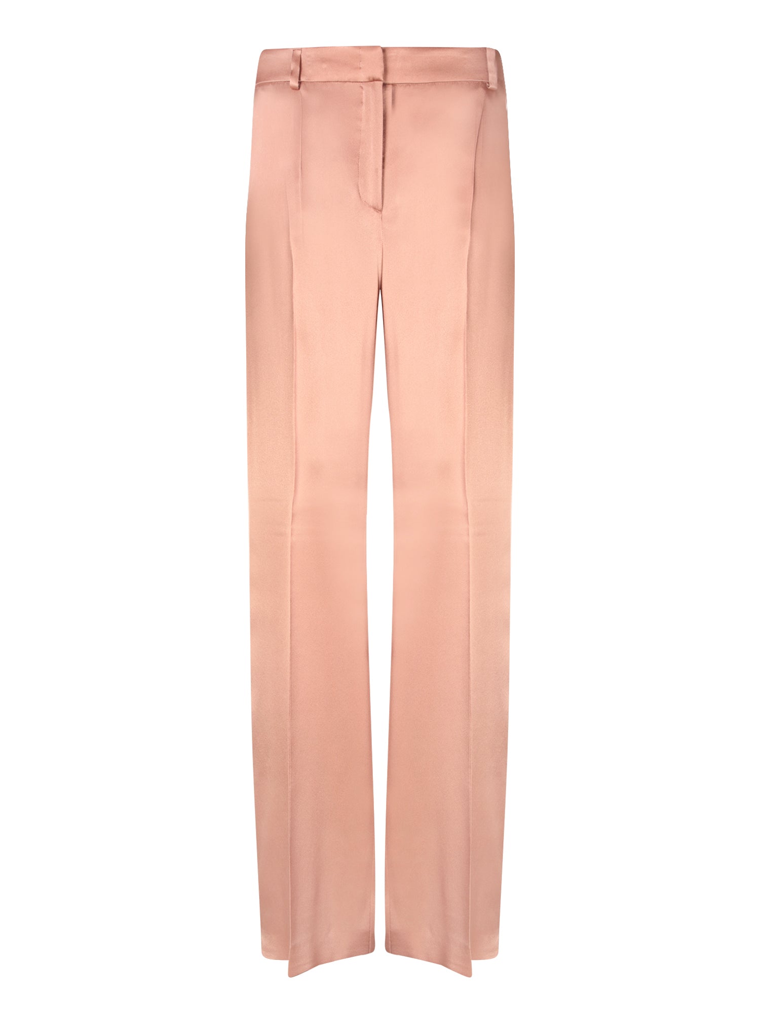 ALBERTA FERRETTI 누드 핑크 샤틴 트라우저