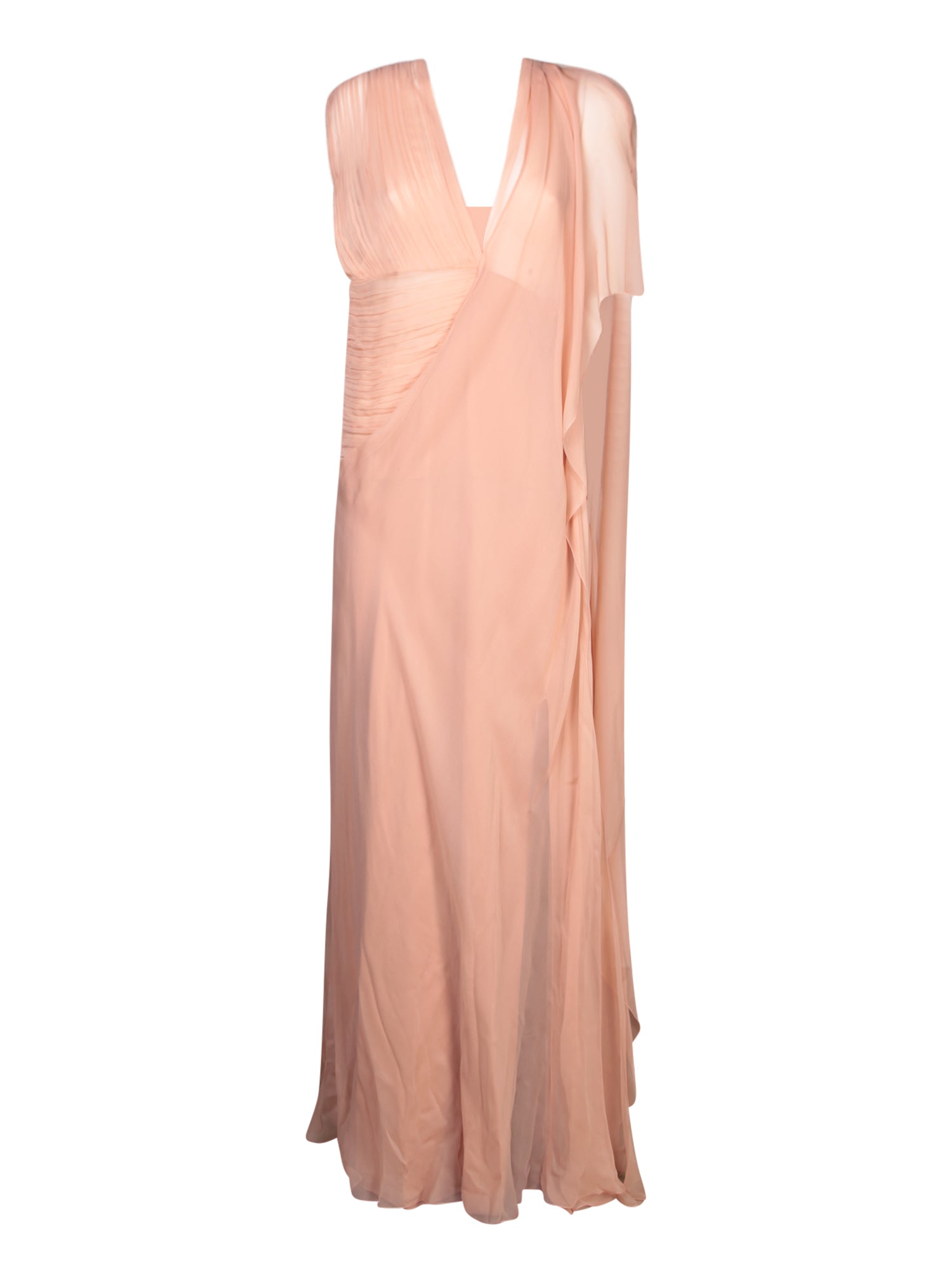 ALBERTA FERRETTI 롱 핑크 실크 시폰 드레스 by Alberta Ferretti