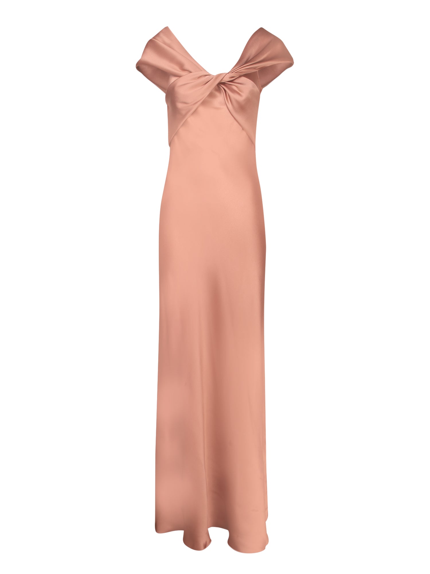 ALBERTA FERRETTI 누드 샤틴 롱 드레스