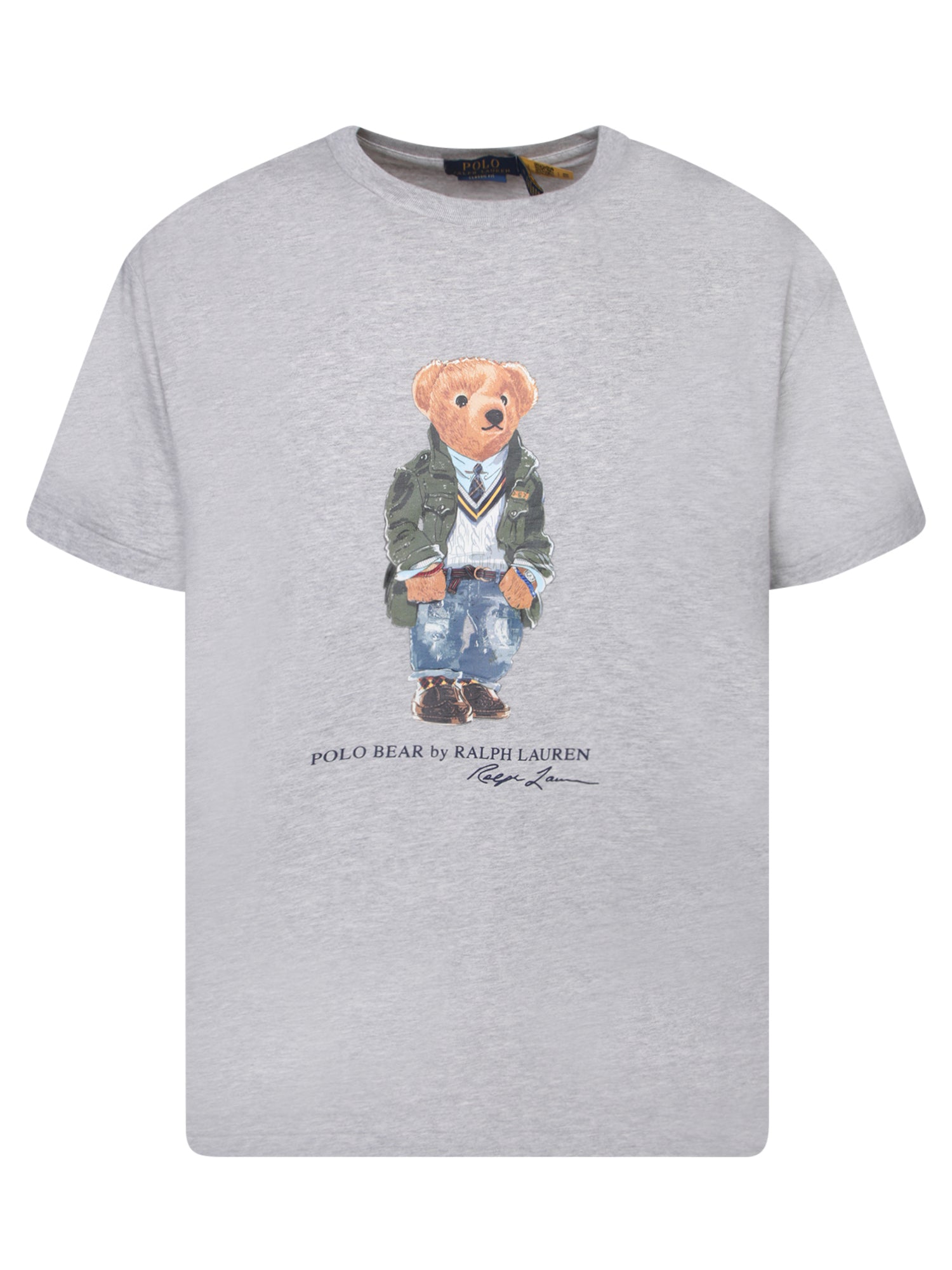 폴로 RALPH LAUREN 폴로 Ralph Lauren 그레이 Bear 프린트 티셔츠
