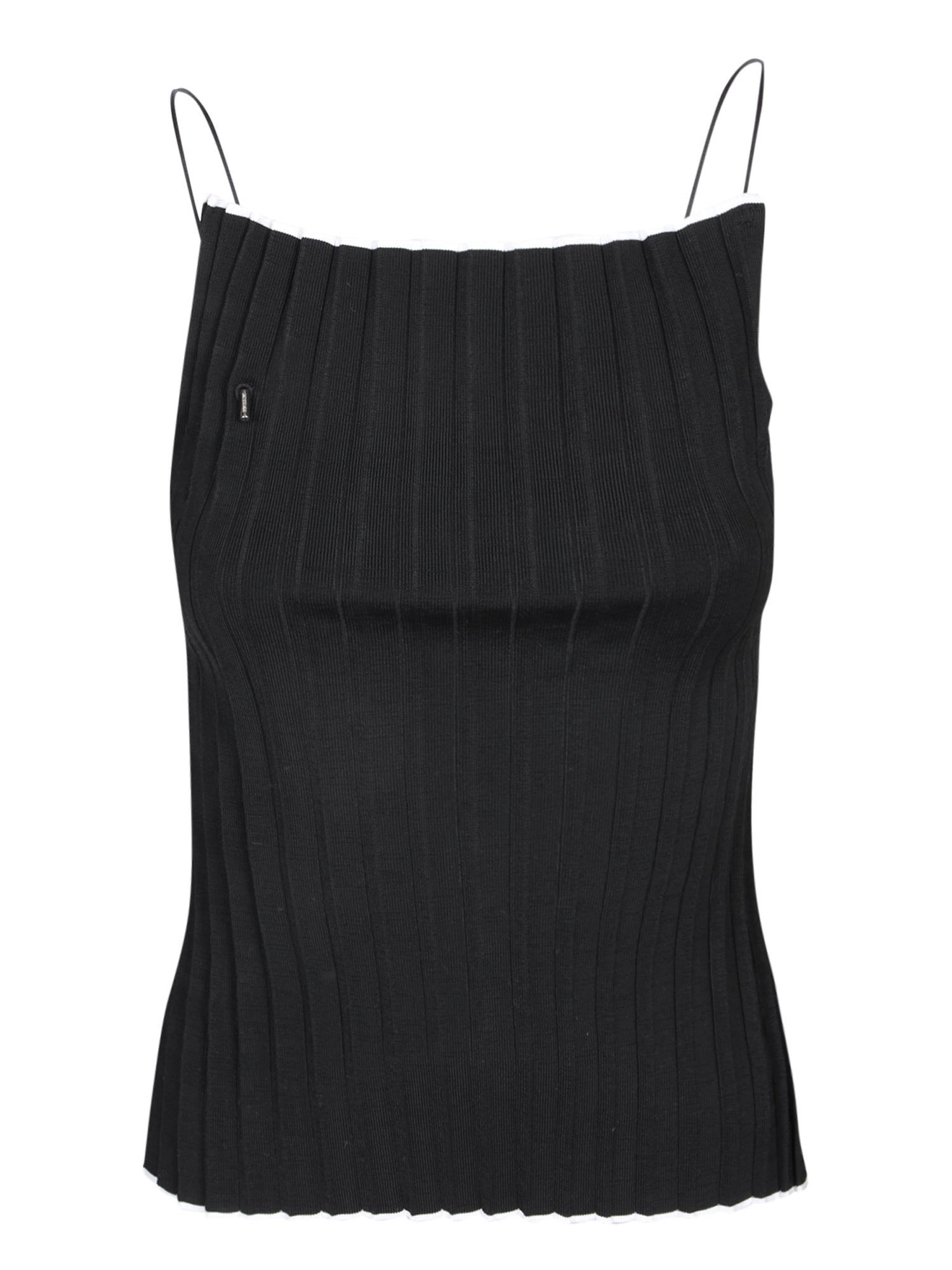 JACQUEMUS Maille Plissé 블랙 탑