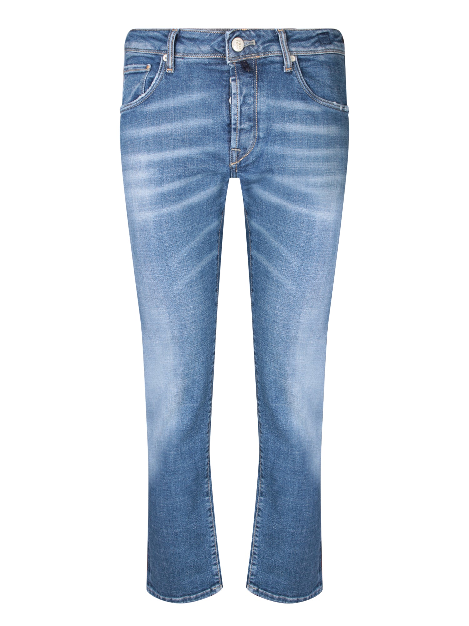 INCOTEX Incotex 5T 디스트레스드 블루 진