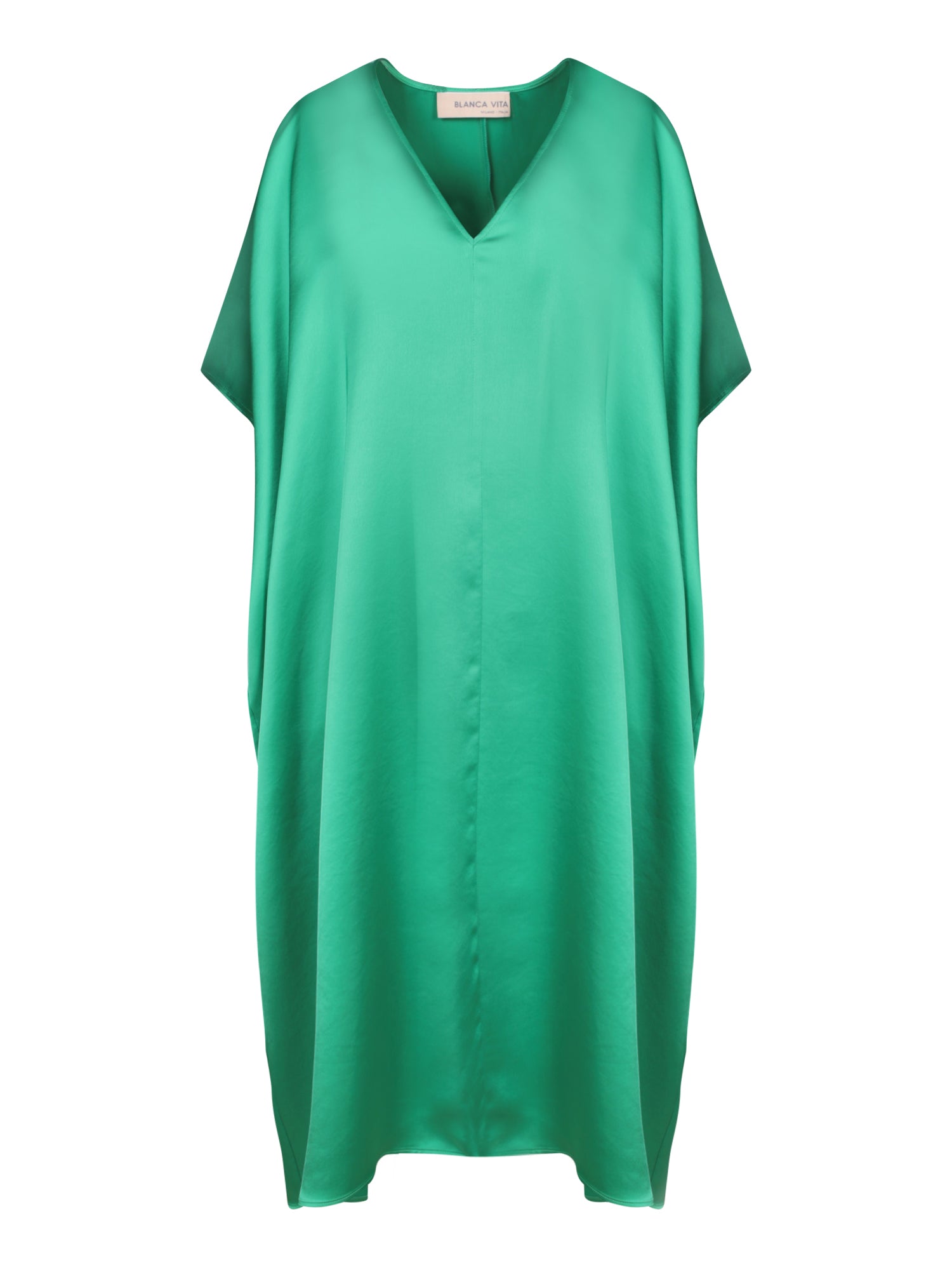 BLANCA VITA 그린 샤틴 Kaftan 드레스