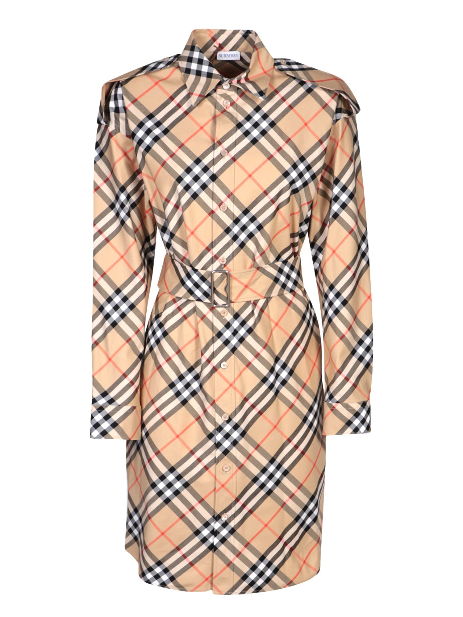 BURBERRY 베이지 체크 드레스