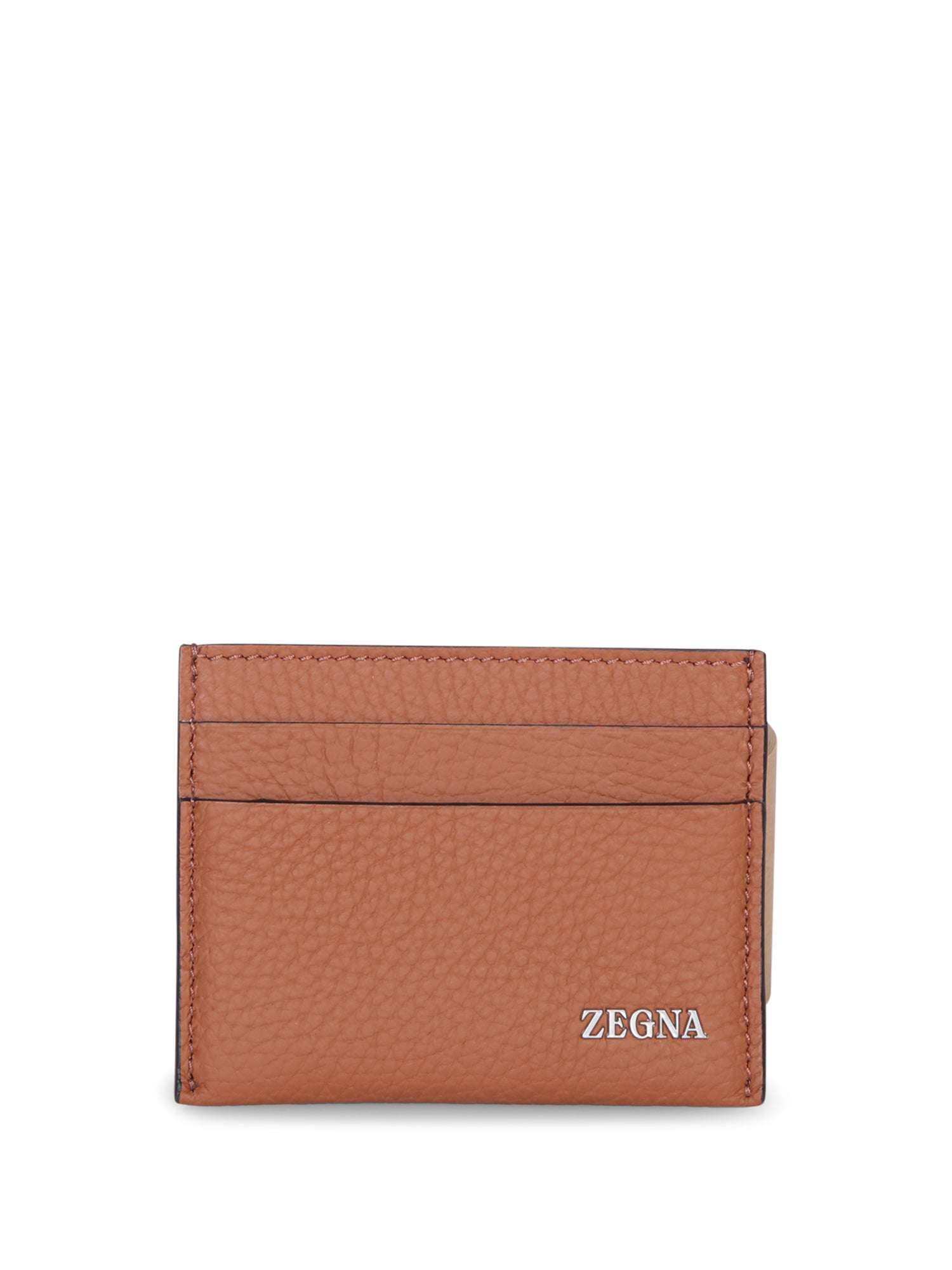 ZEGNA ZEGNA 베이지 로고 카드 홀더