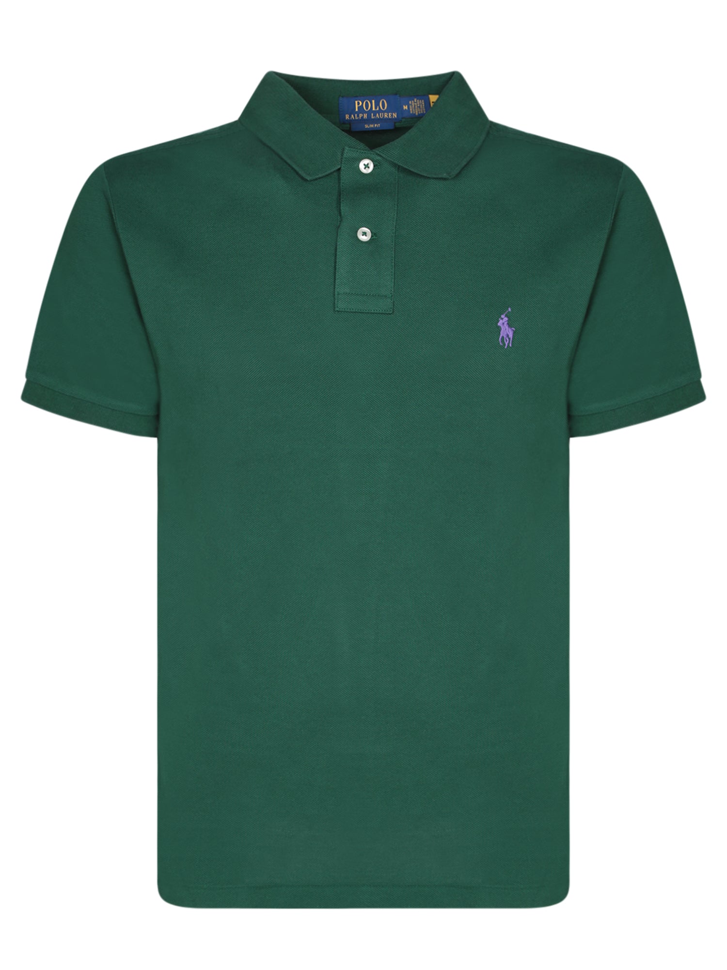 폴로 RALPH LAUREN 다크 그린 슬림 핏 피켓 폴로 셔츠 by 폴로 Ralph Lauren