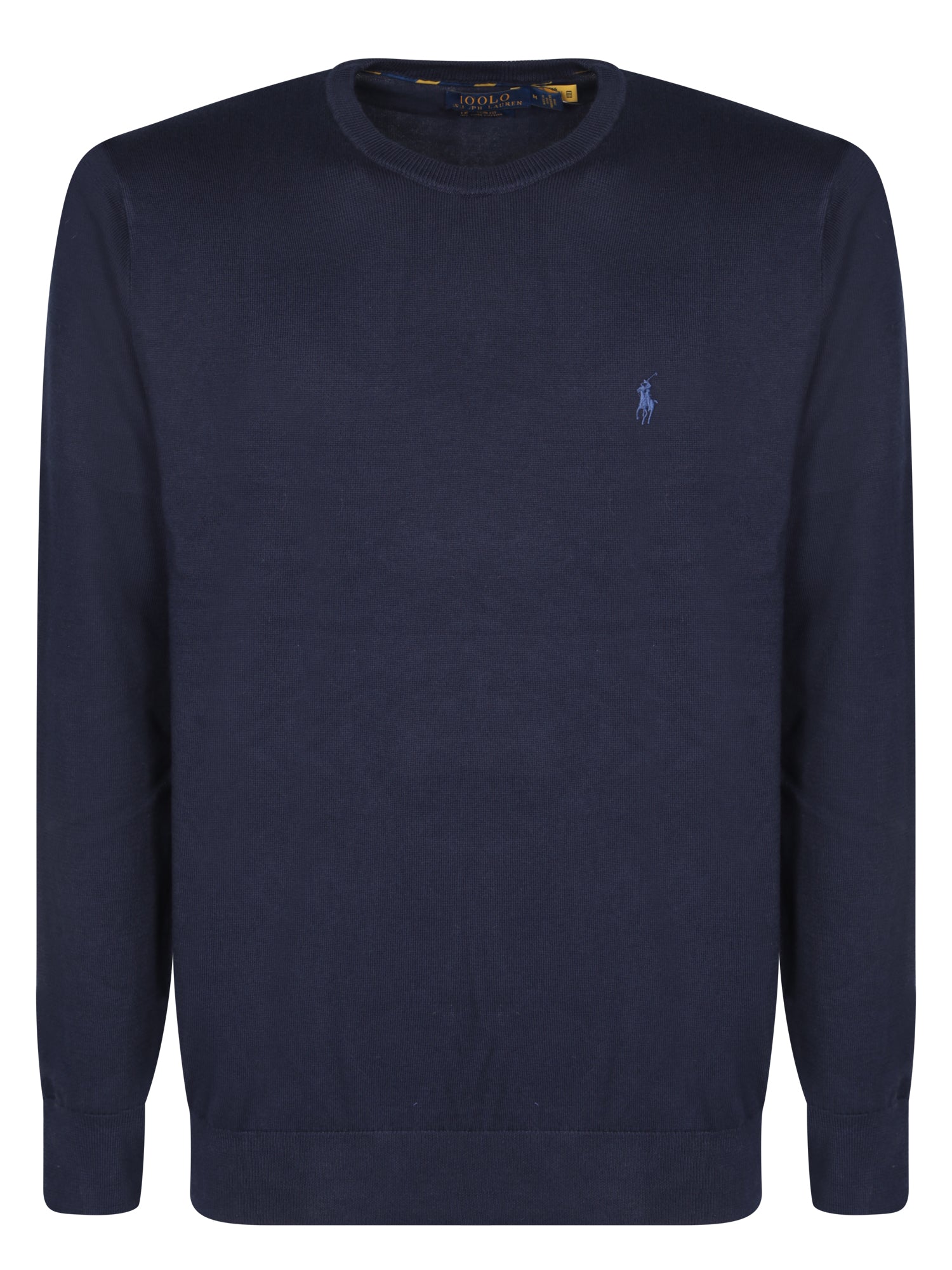 폴로 RALPH LAUREN 블루 슬림 핏 코튼 크루넥 스웨터 by 폴로 Ralph Lauren