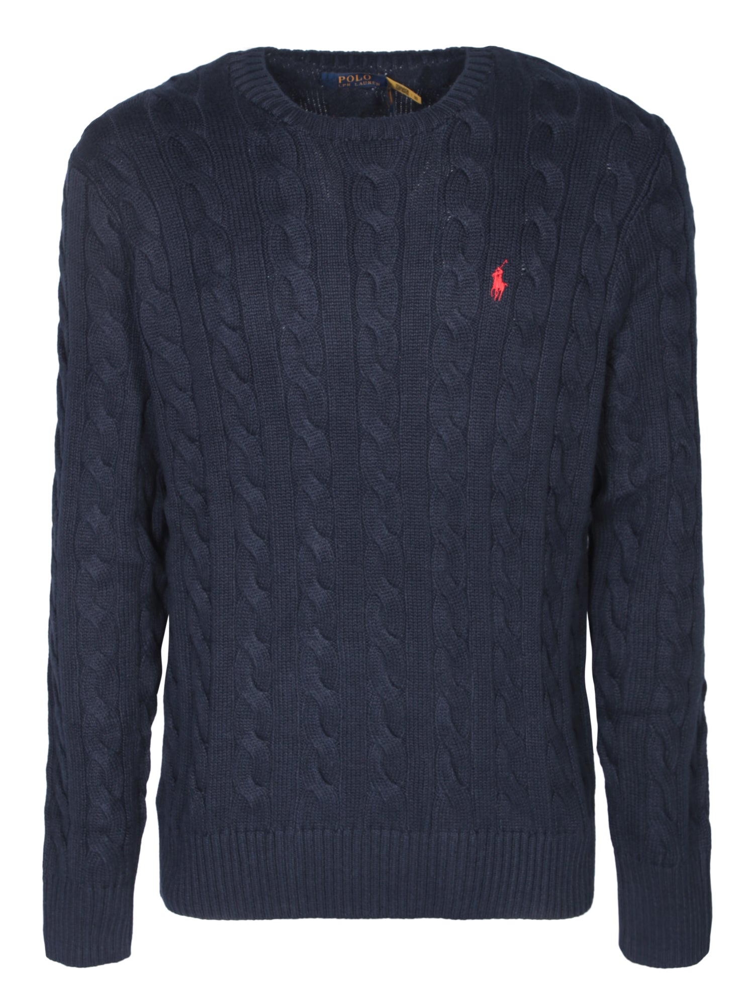 폴로 RALPH LAUREN 블루 코튼 케이블 니트 스웨터 폴로 RALPH LAUREN