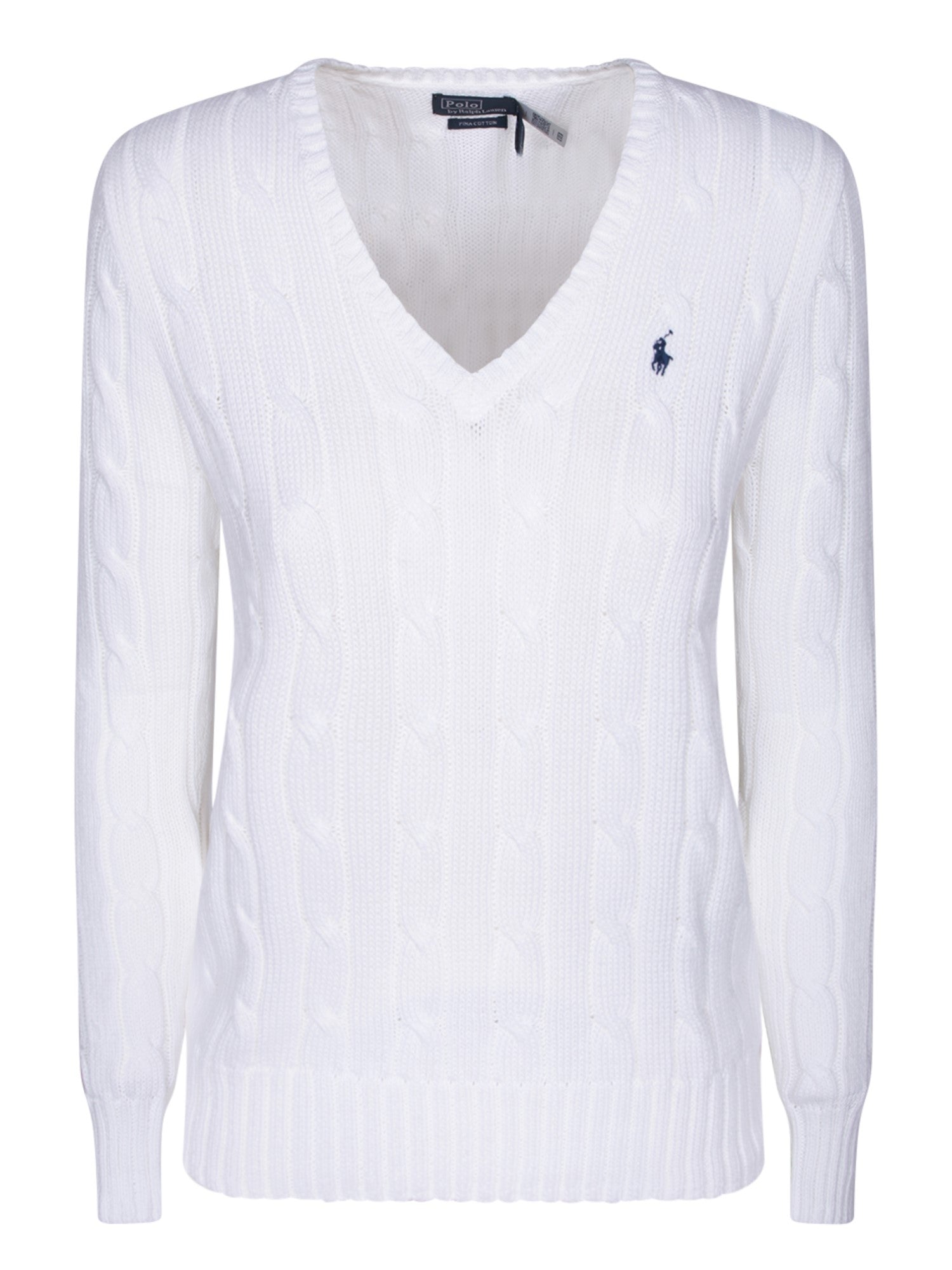 폴로 RALPH LAUREN 화이트 케이블 니트 스웨터 폴로 Ralph Lauren