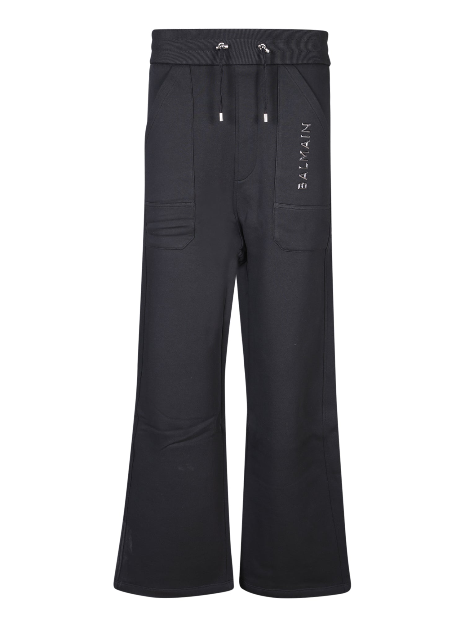 BALMAIN 블랙 라미네이트 조거 트라우저