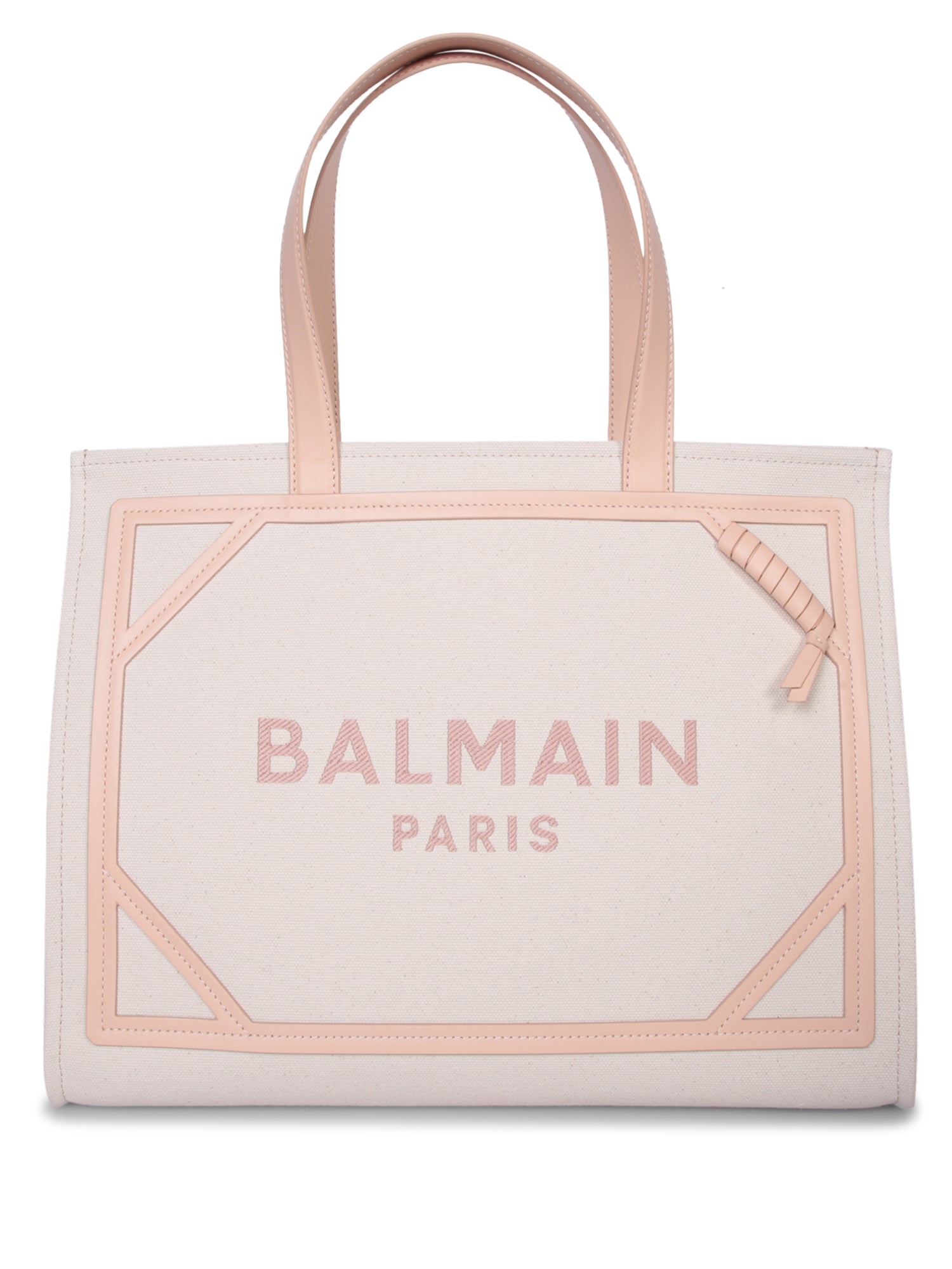 BALMAIN B 아미 샵 Med 캔버스 아이보리 백