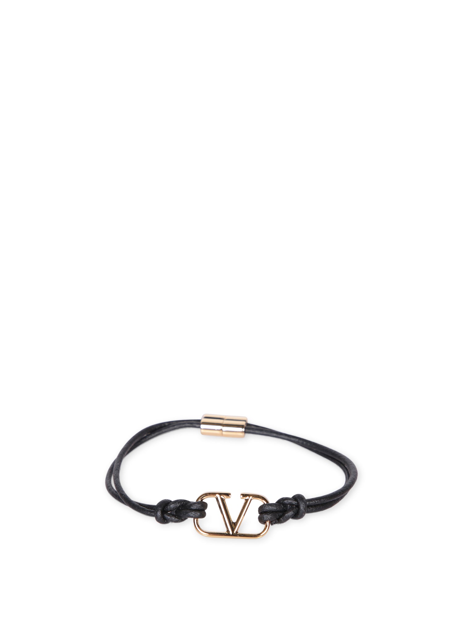 VALENTINO V 로고 블랙 팔찌