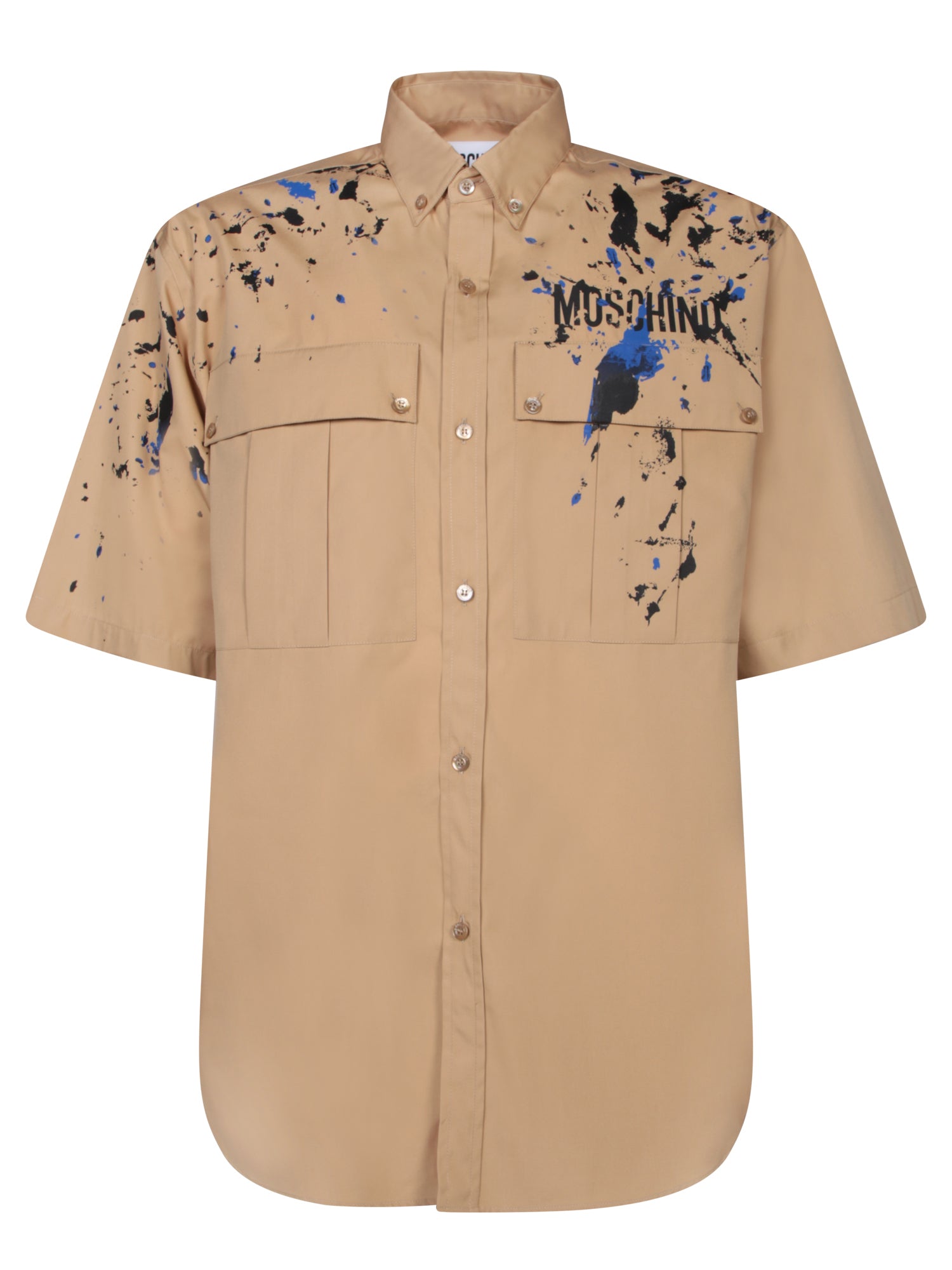 MOSCHINO 베이지 셔츠 위드 Paint Splatters