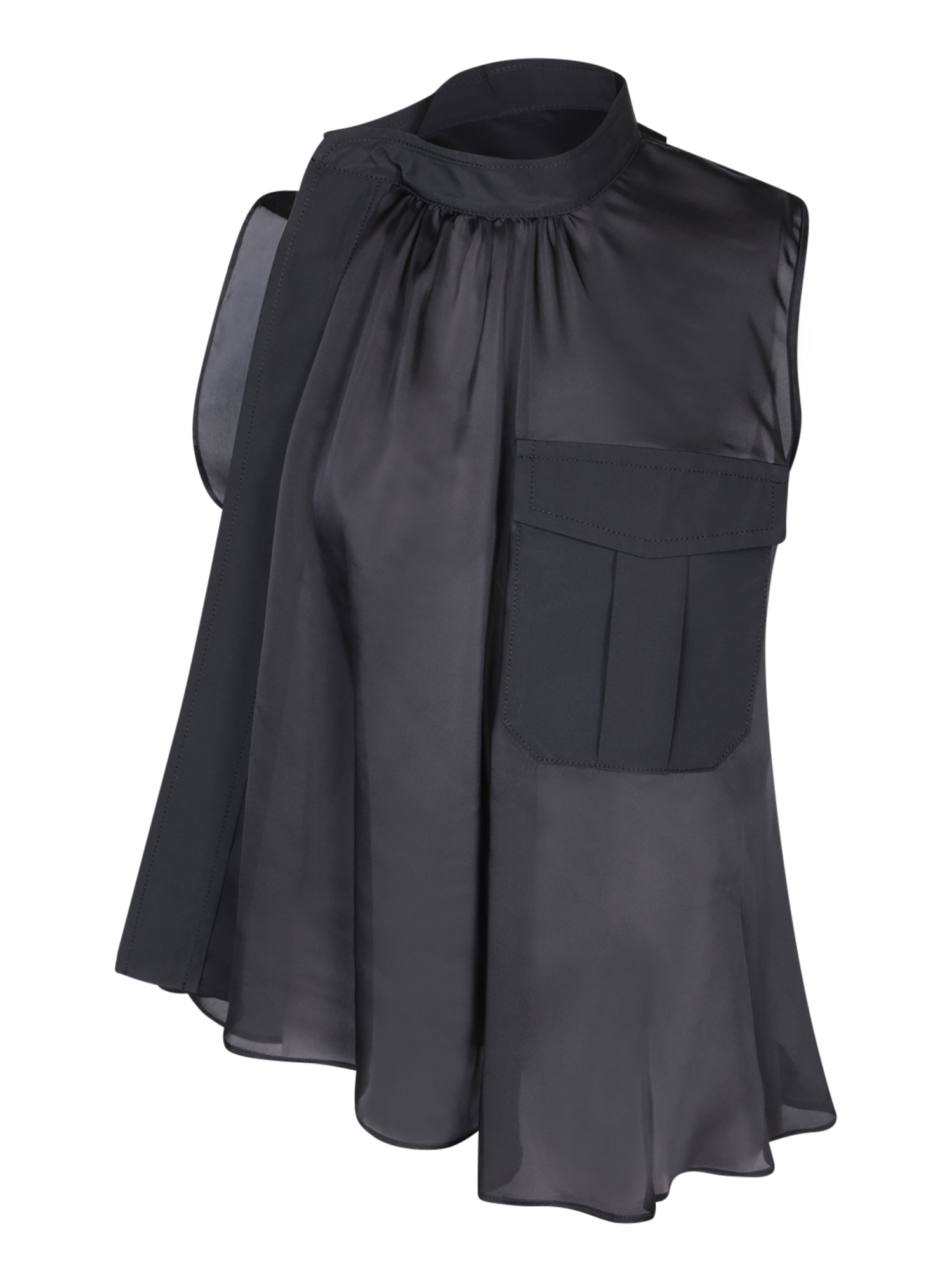 SACAI 블랙 패브릭 Combo 탑